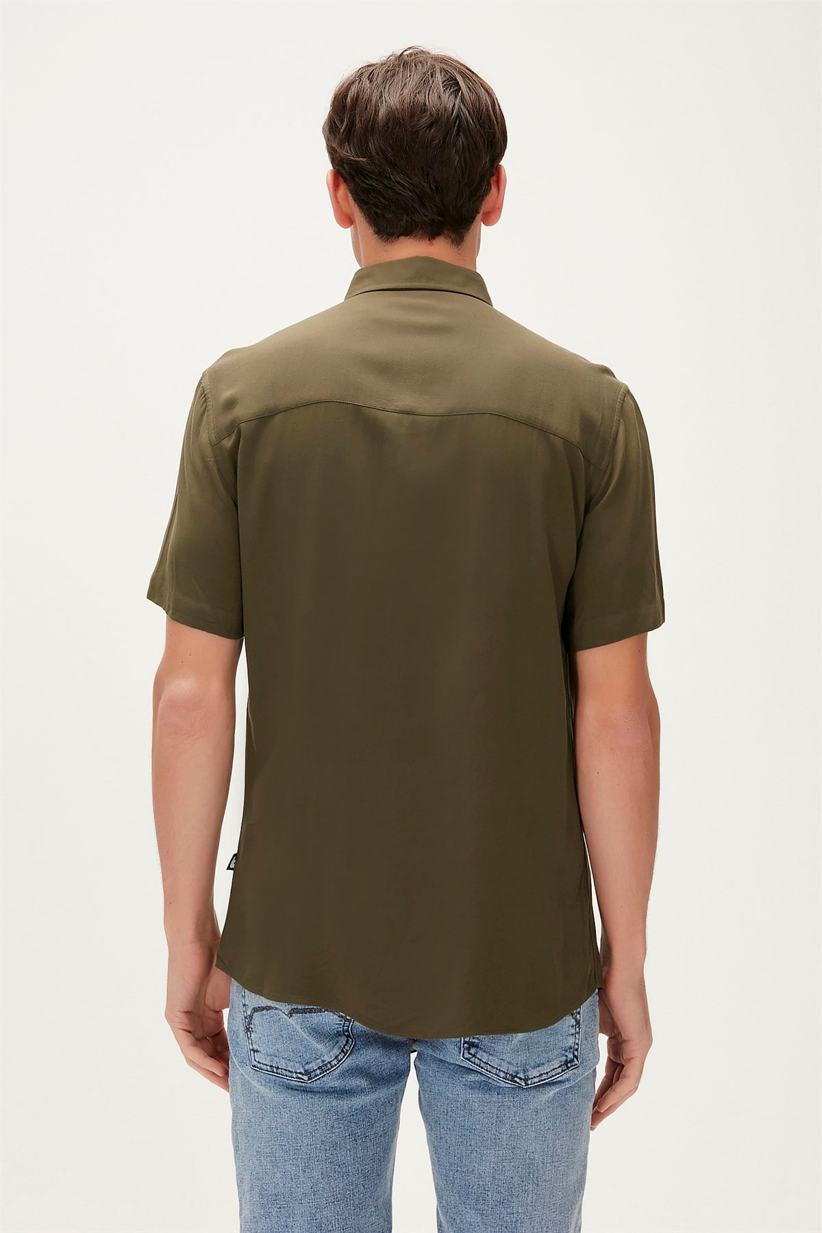 Smile Khaki Mens Short Sleeve Shirt