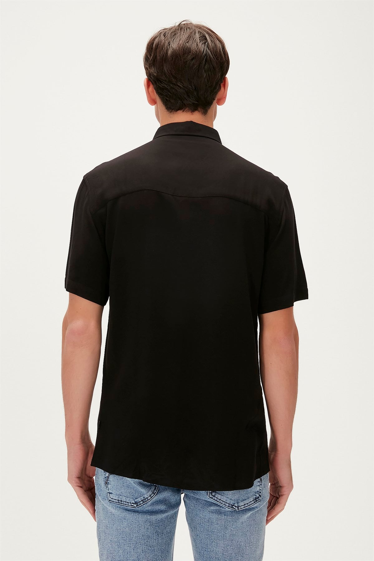 Smile Black Mens Short Sleeve Shirt