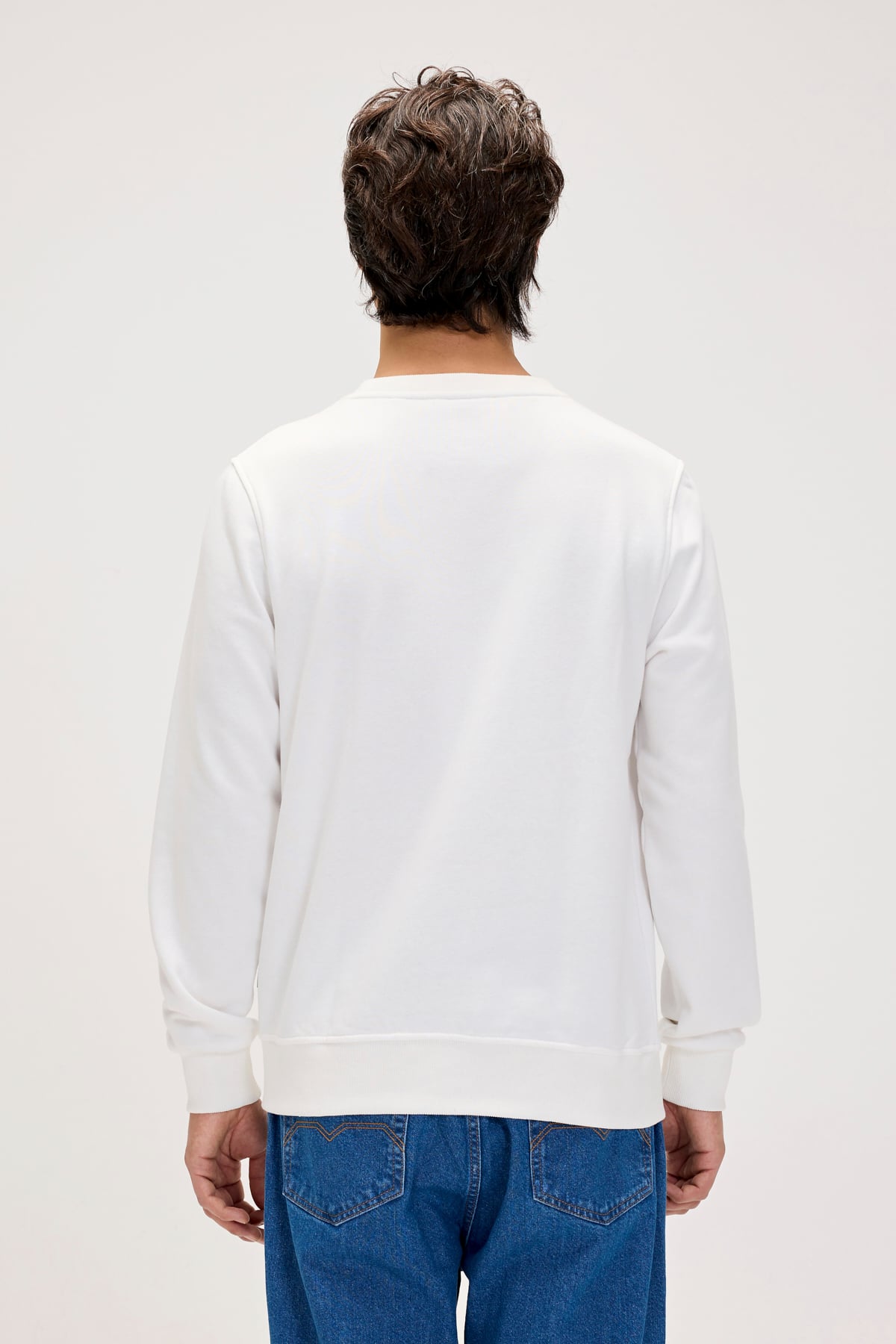 Splashy Beyaz Erkek Baskılı Sweatshirt