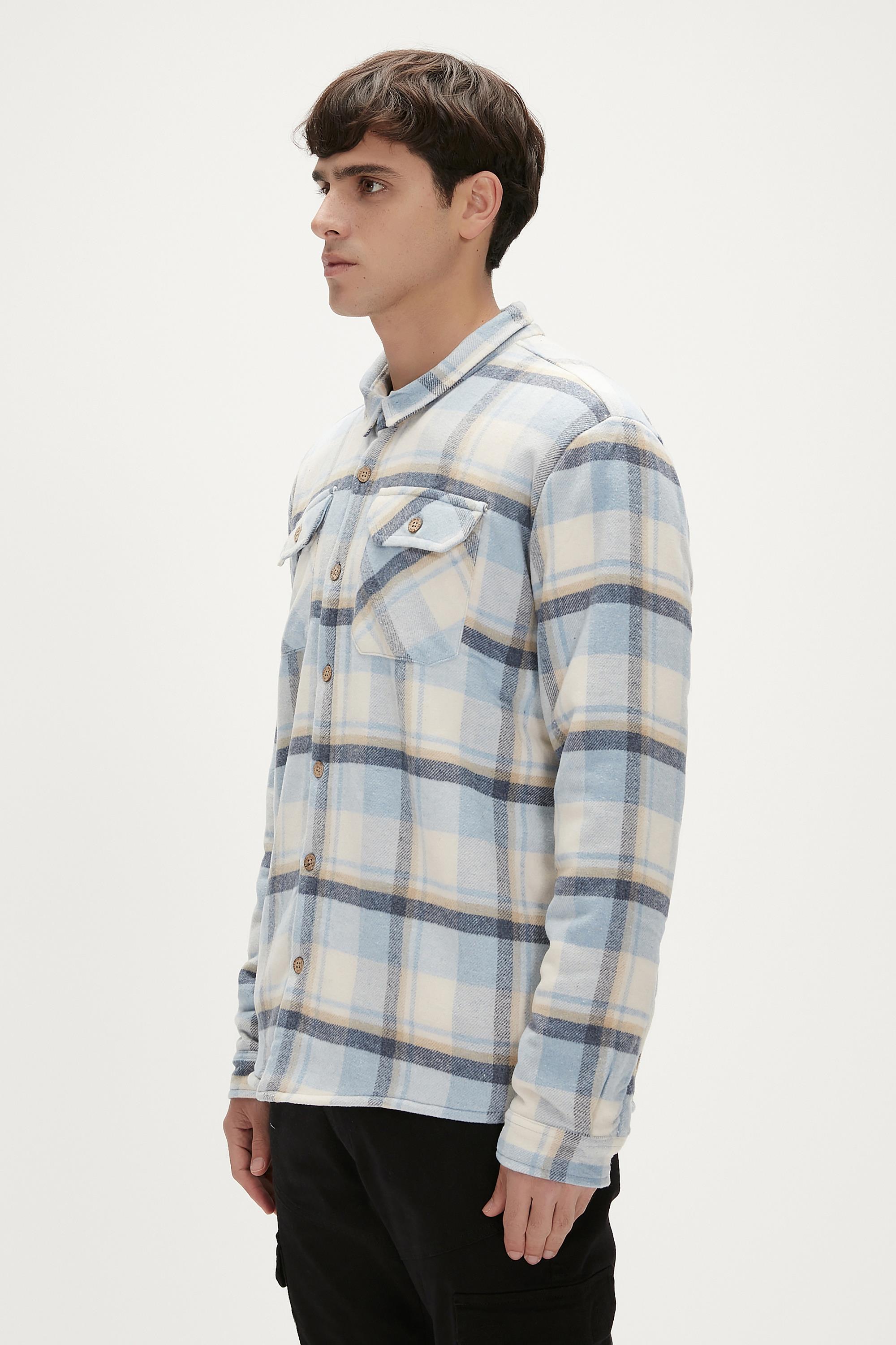Thomas Blue Mens Flannel Overshirt