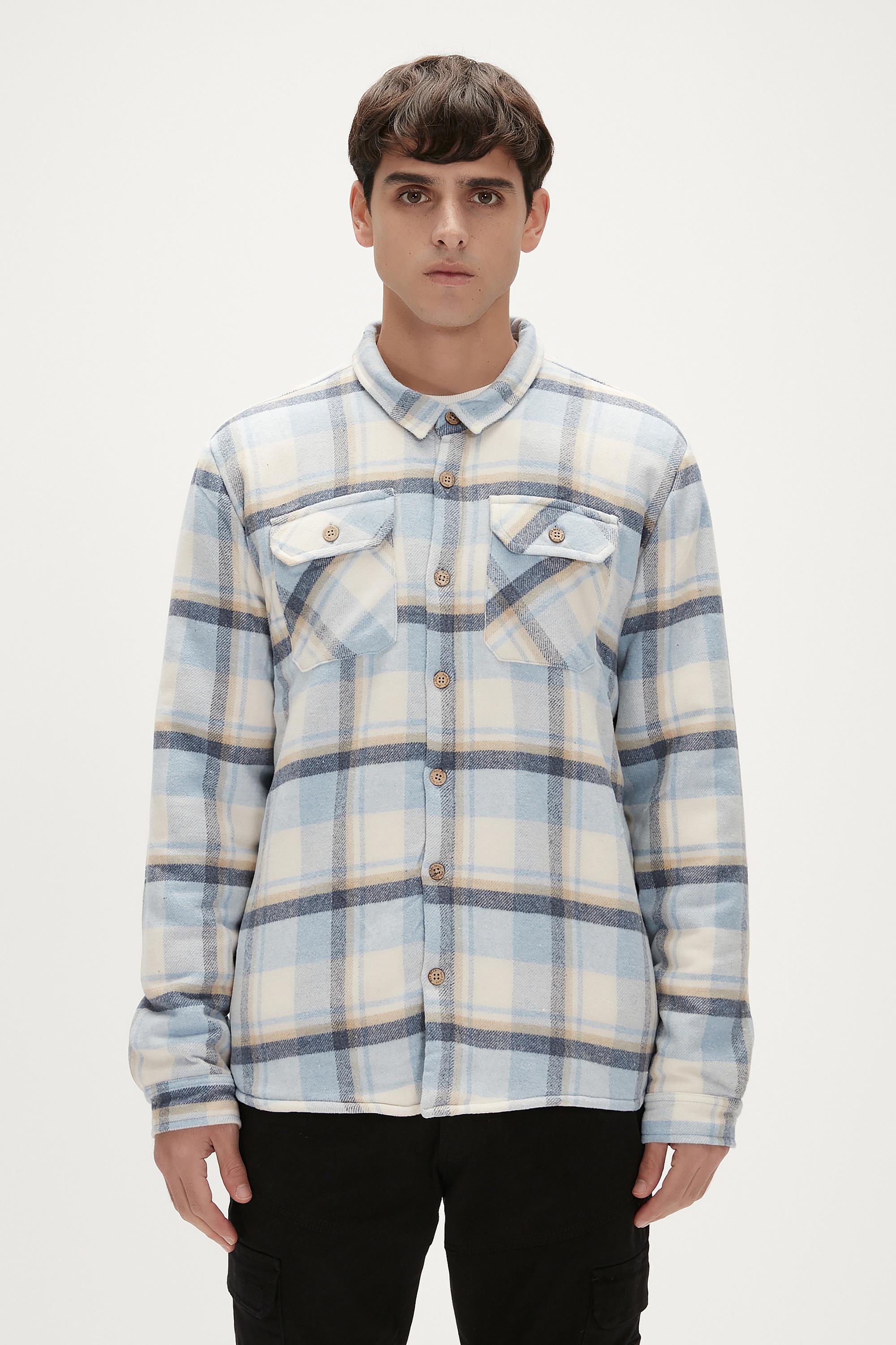 Thomas Blue Mens Flannel Overshirt