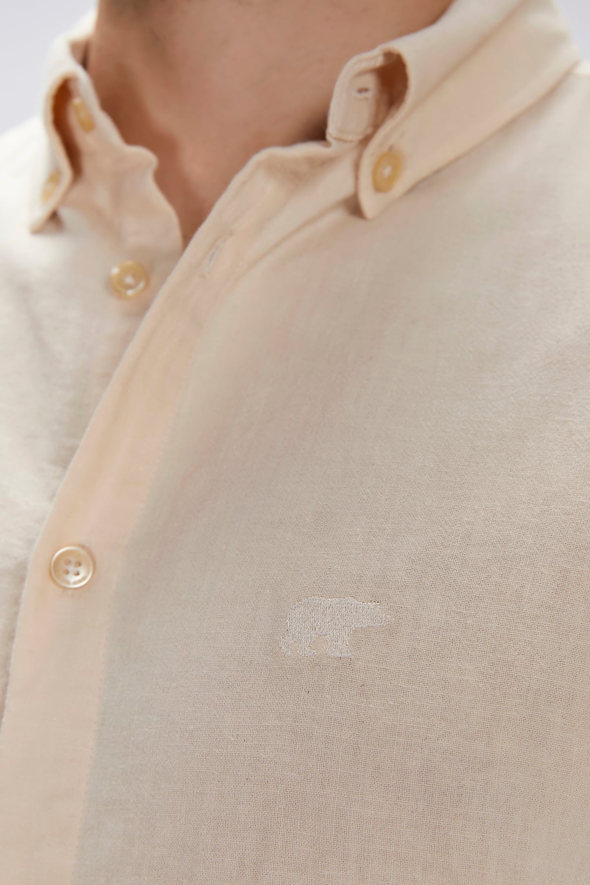 Tindra Bej Kısa Kollu Mens Shirt