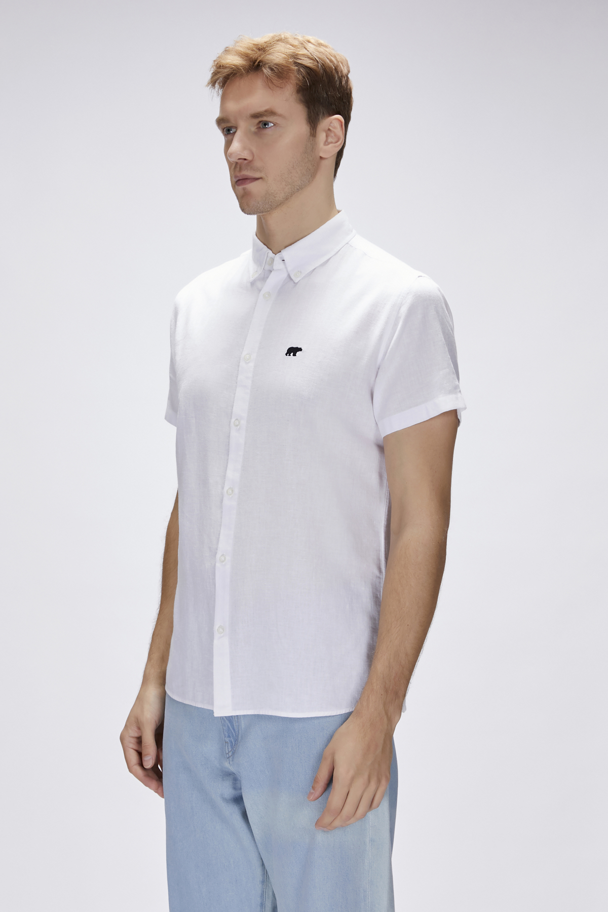Tindra Off-White Kısa Kollu Mens Shirt