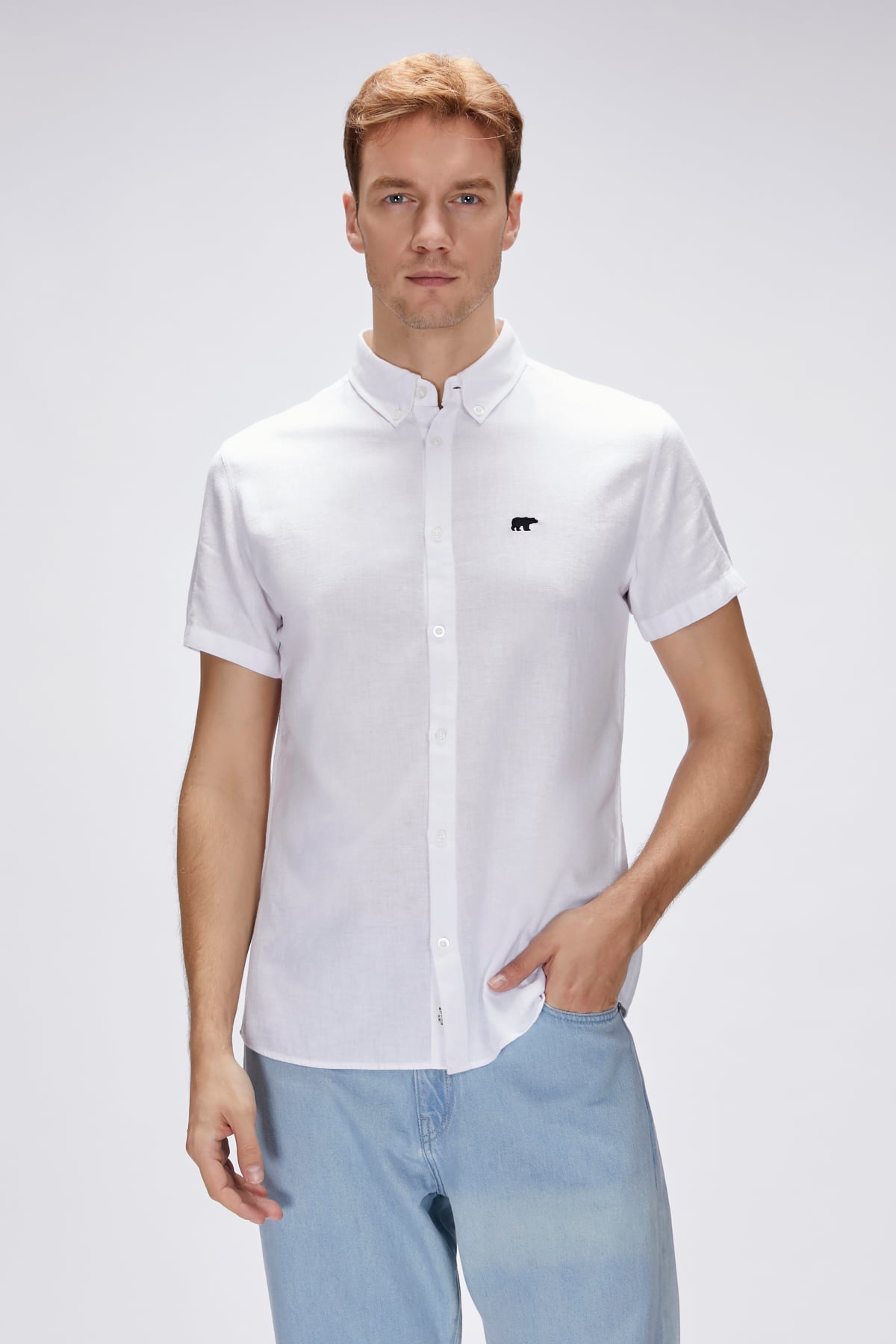 Tindra Off-White Kısa Kollu Mens Shirt