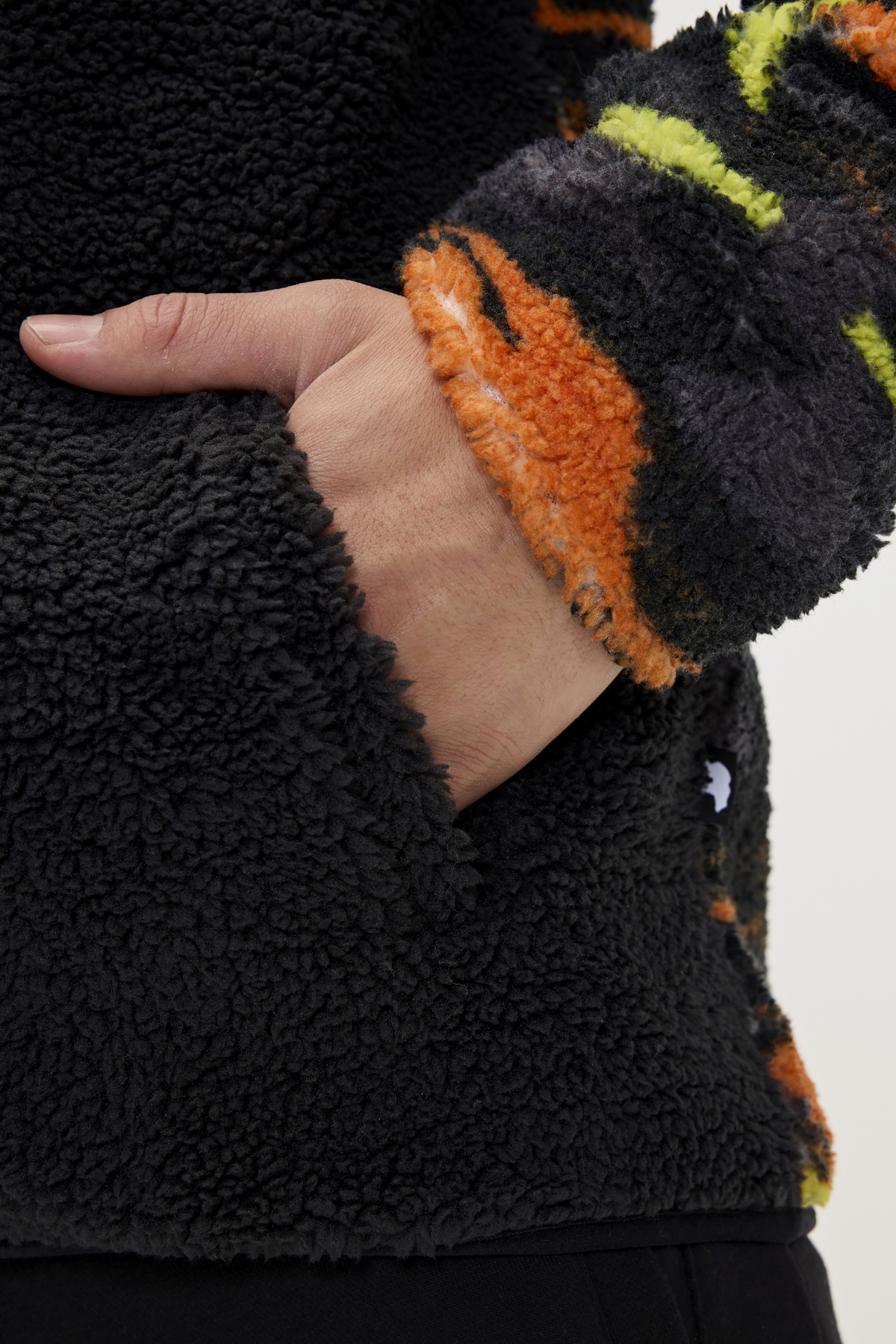 Vernon Siyah Erkek Full-Zip Polar Sweatshirt