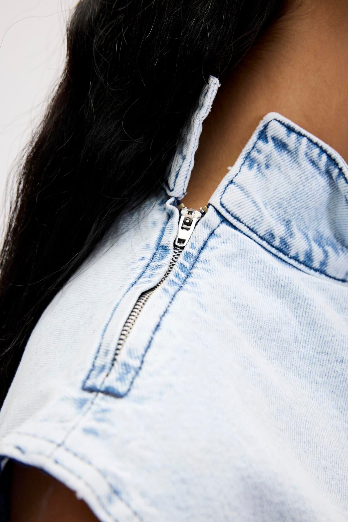 Veronica Ocean Blue Kadın Denim Crop