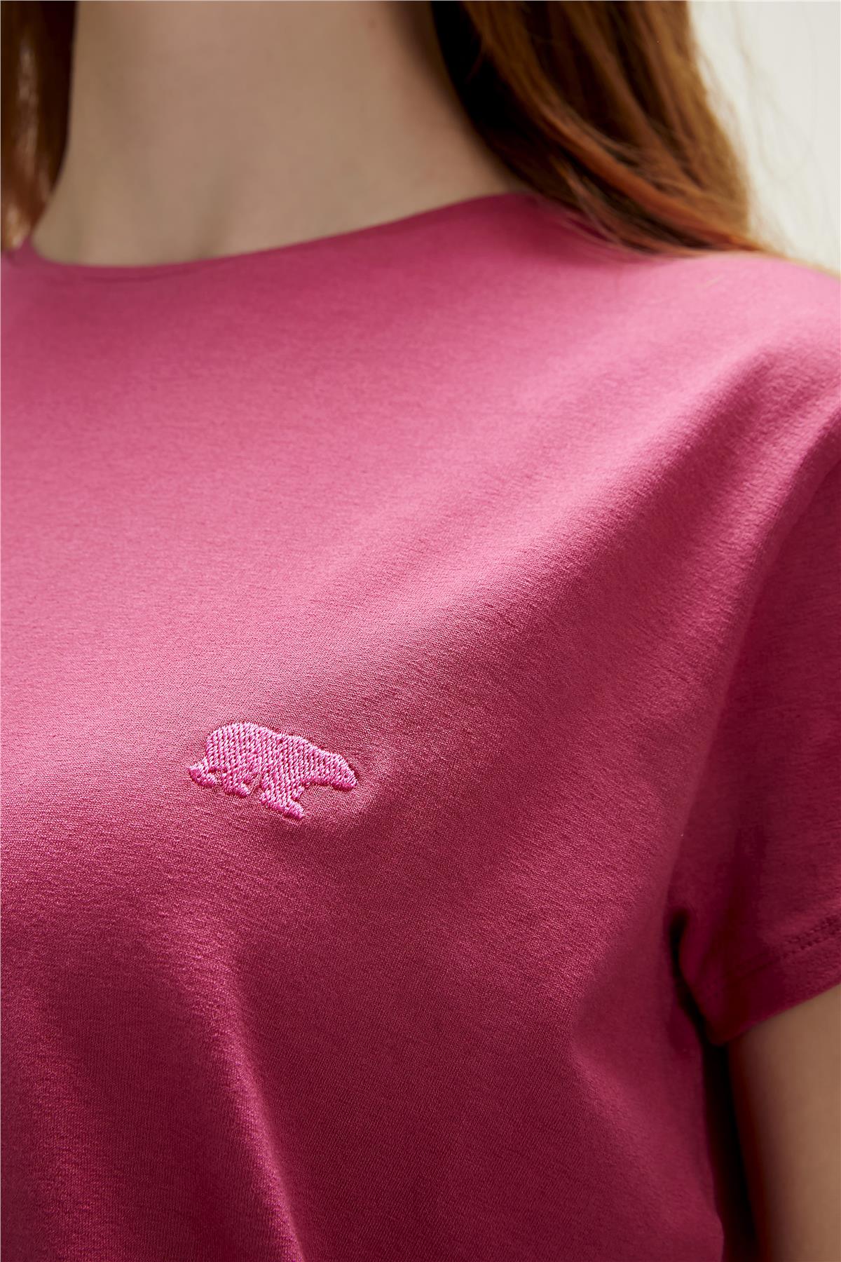 Violet O-Neck T-Shirt Pudra Pembe Basic Kadın Tişört