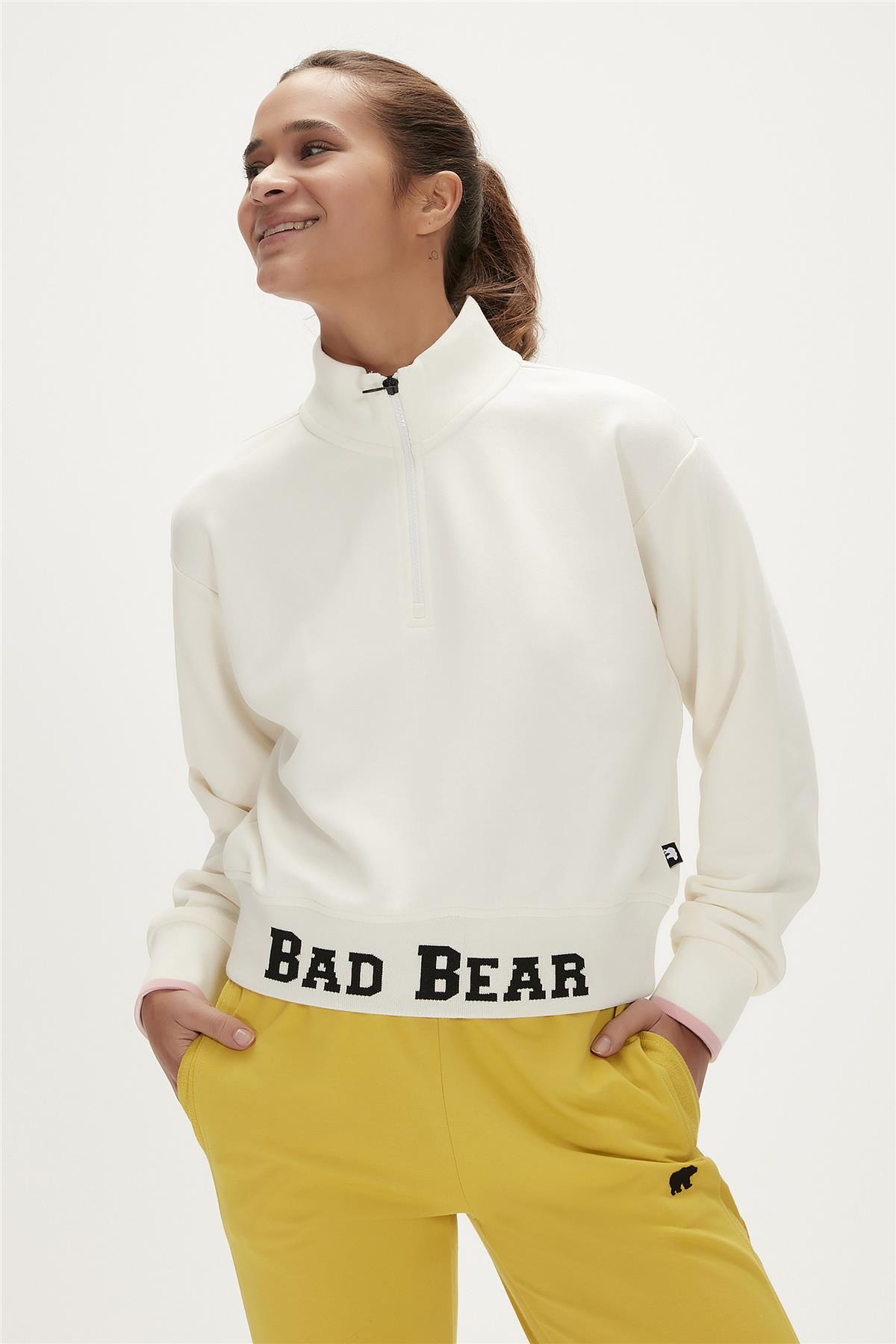 Zoe Marshmallow Womens Half-Zip Sweatshirt