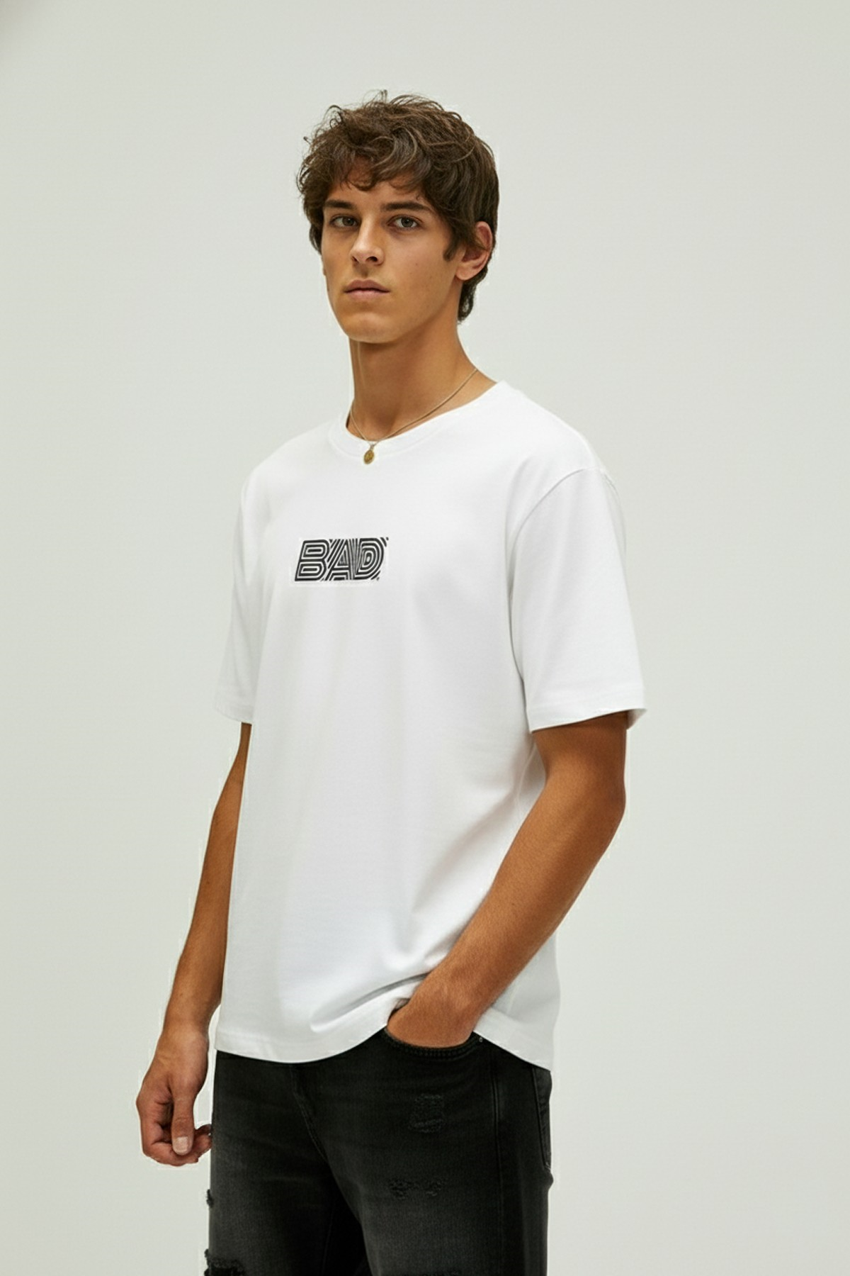 MAZE T-SHIRT PRINTED T-SHIRT BEYAZ  MAN T-SHIRT MAZE T-SHIRTMAZE T-SHIRT