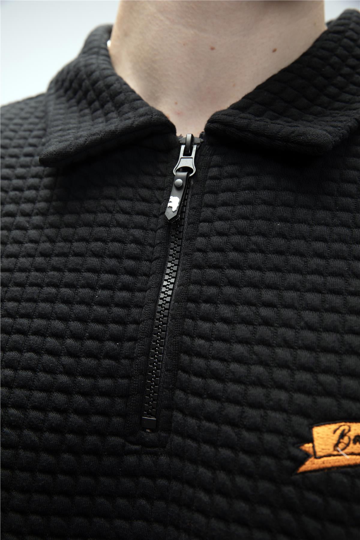 Diez Si̇yah Yarım Fermuarlı Erkek Sweatshirt