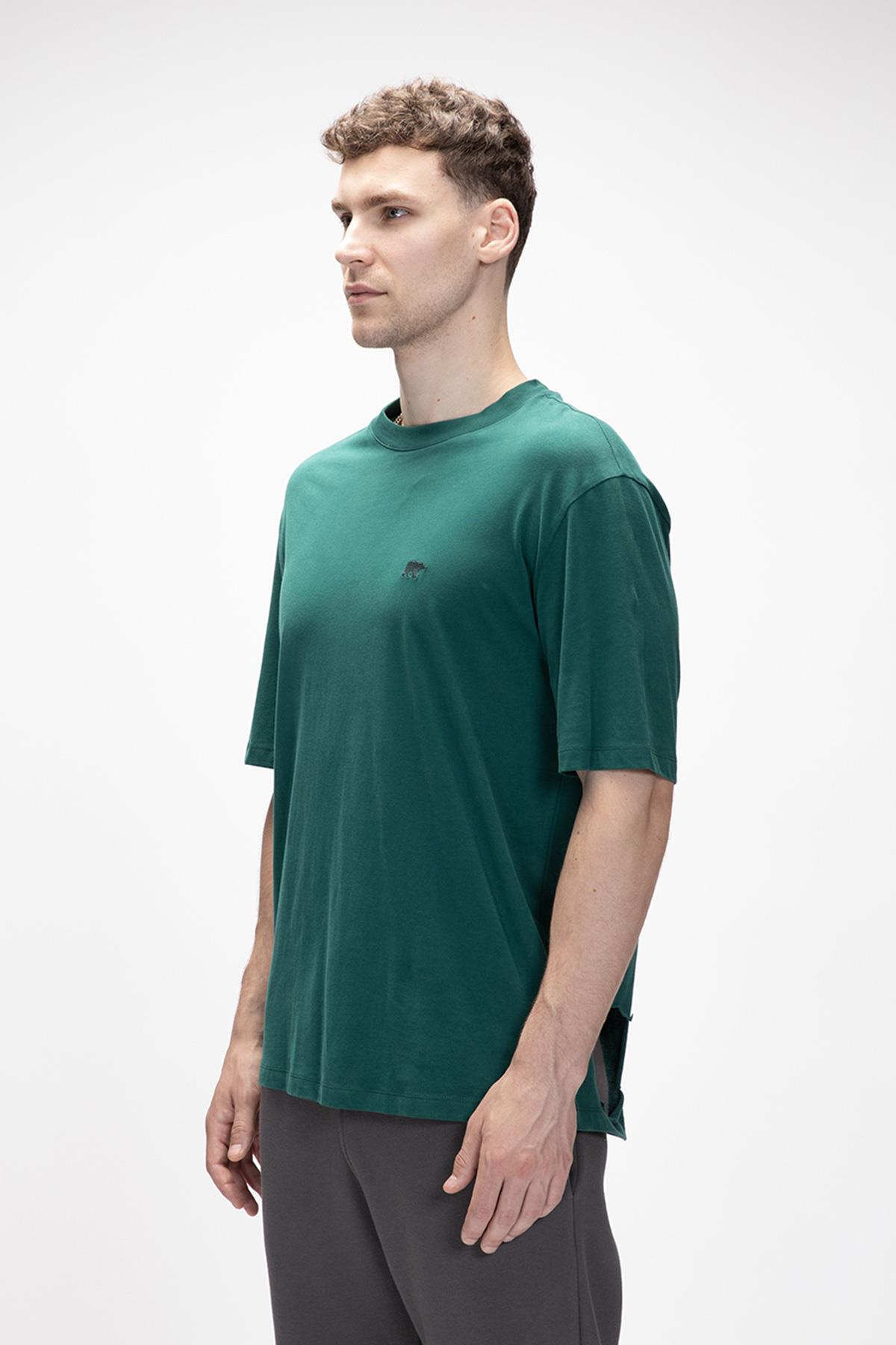 Collage Orman Yeşili Basic Erkek T-Shirt