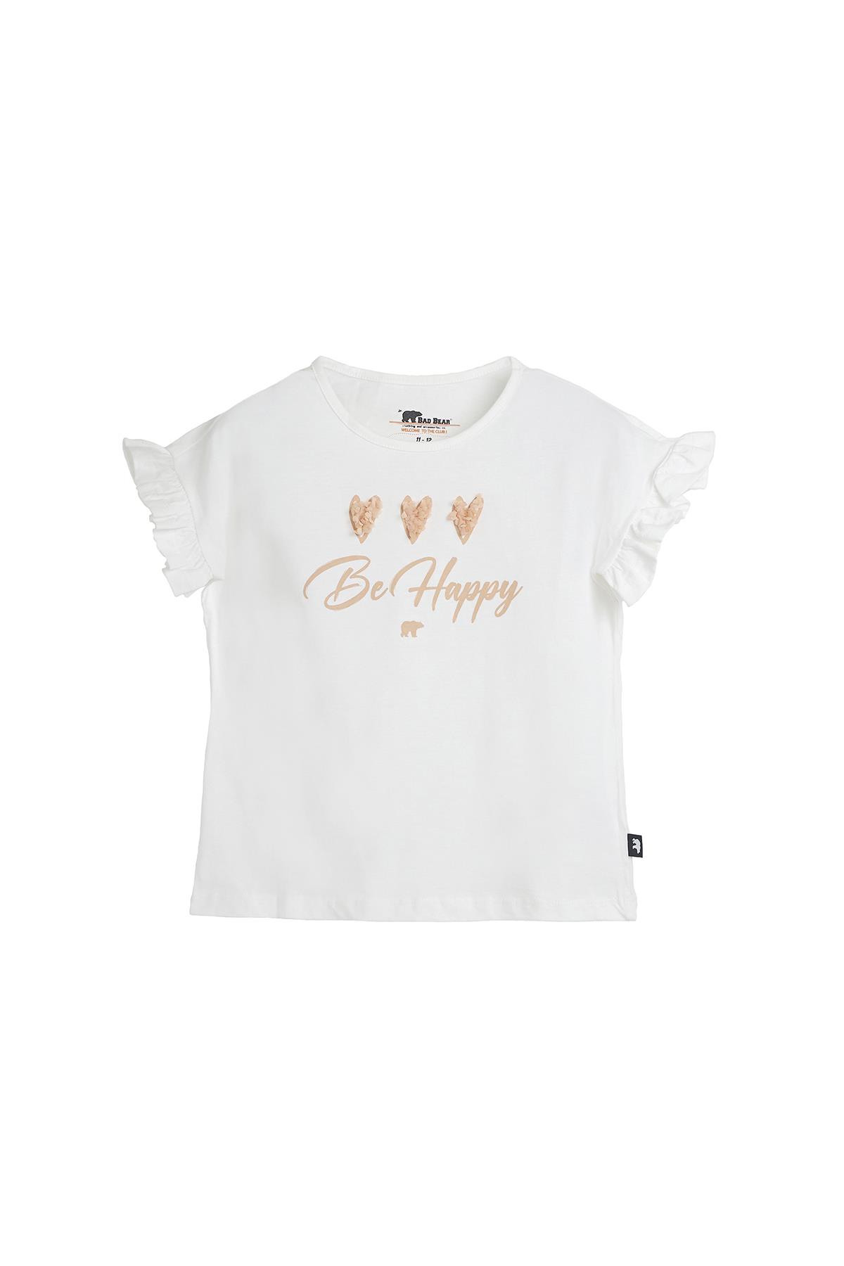 Pixie Beyaz Baskılı Kız Çocuk Tişört