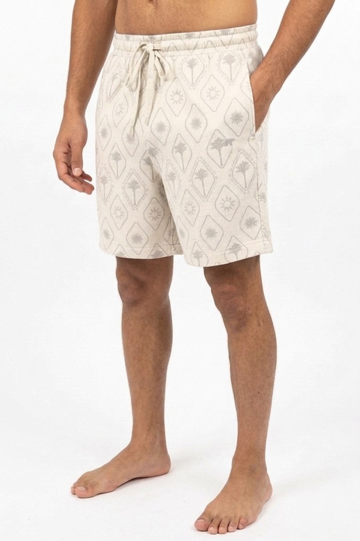 Palm Resort Beyaz Erkek Şort