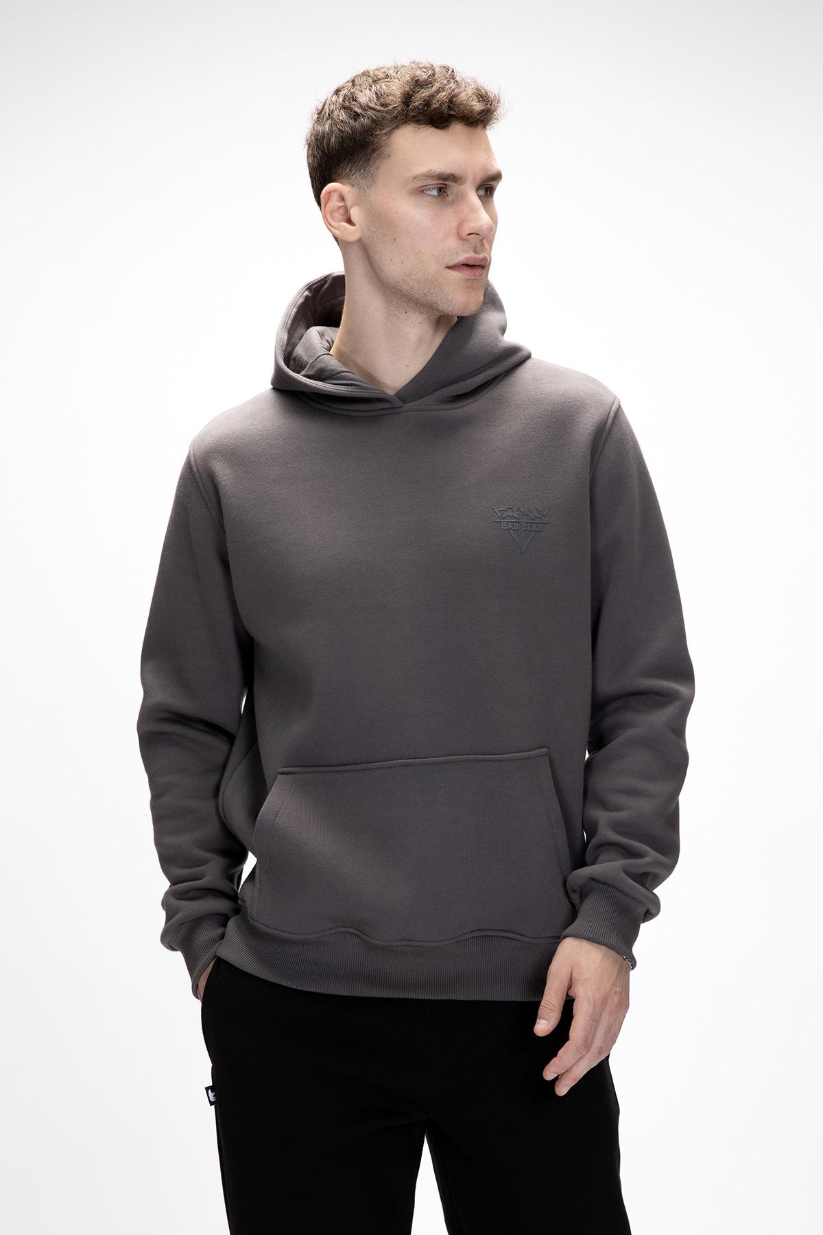 Lake Asfalt Kapüşonlu Erkek Sweatshirt
