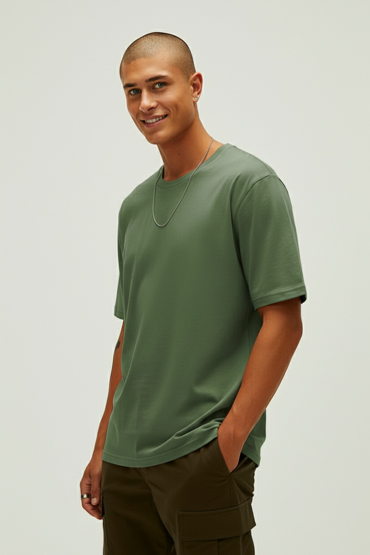 ROUTINE BASIC T-SHIRT BASIC T-SHIRT HAKİ  MAN T-SHIRT ROUTINE BASIC T-SHIRTROUTINE BASIC T-SHIRT