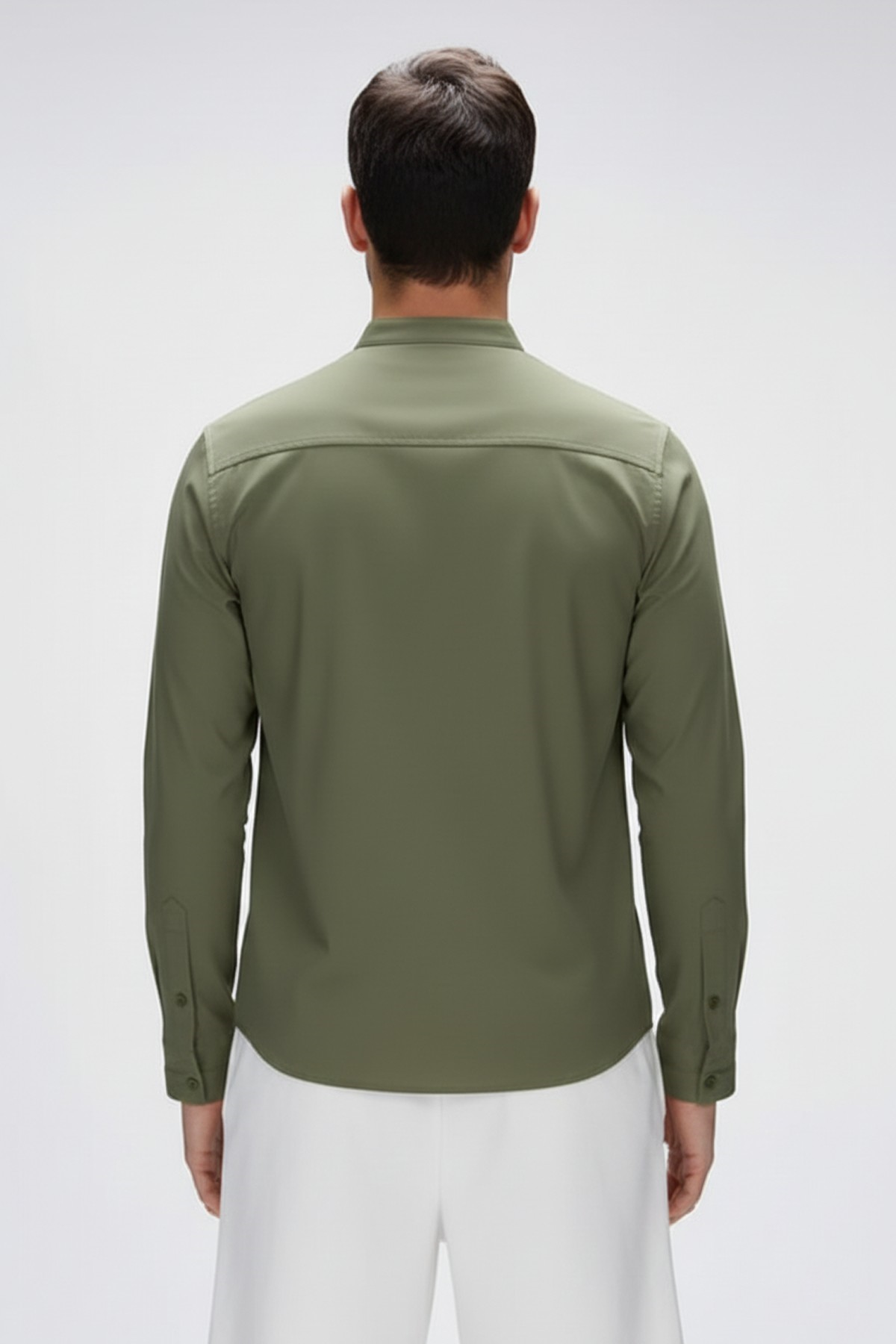 CRUDE SHIRT BASIC SHIRT SOLUK YEŞİL DÜĞMELİ MAN SHIRT CRUDE SHIRTCRUDE SHIRT