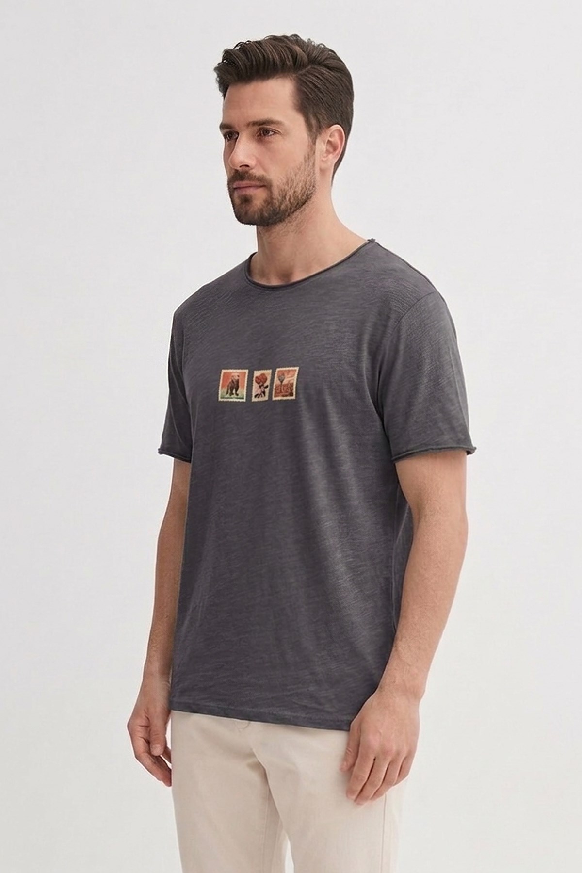 Rose Asfalt Erkek Baskılı Tişört