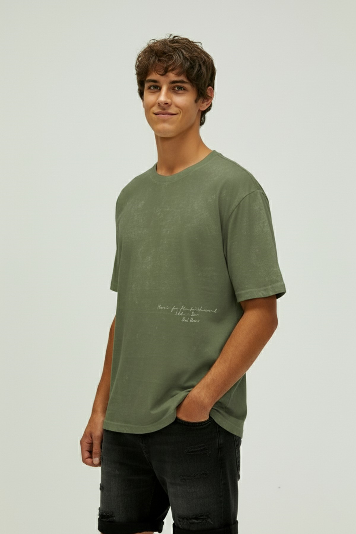 MADE FOR T-SHIRT PRINTED T-SHIRT SOLUK YEŞİL  MAN T-SHIRT MADE FOR T-SHIRTMADE FOR T-SHIRT