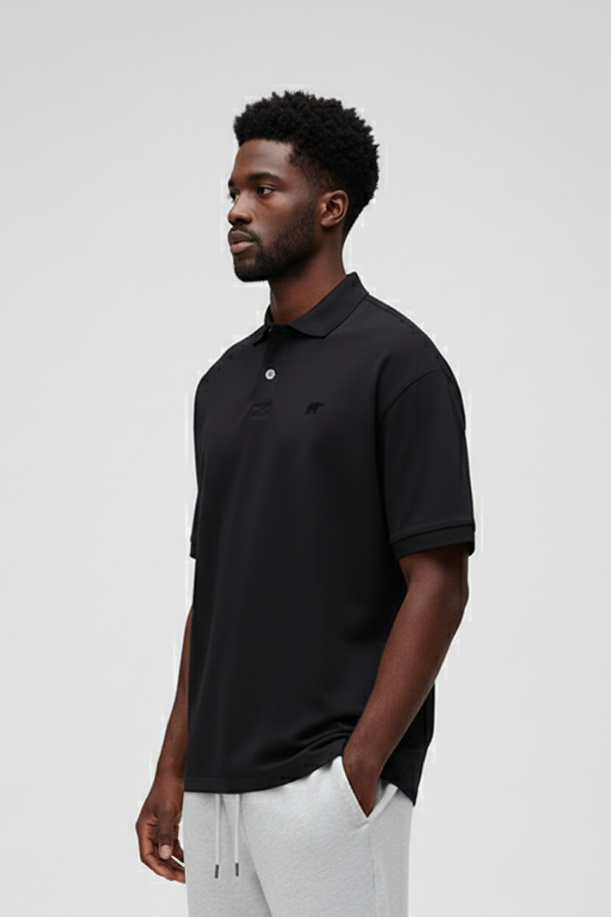 City Walker Siyah Polo Yaka Erkek Tişört