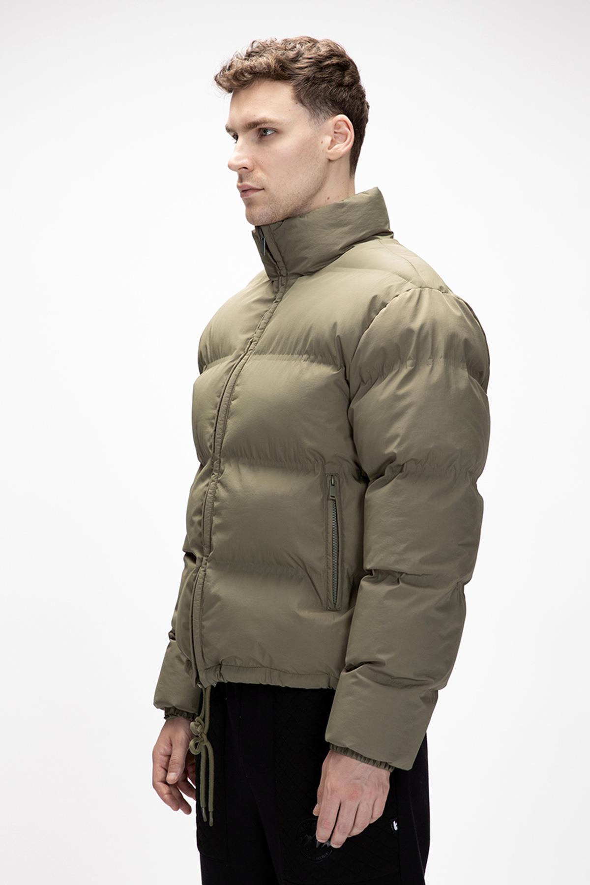 Amsterdam Haki̇ Puffer Kapüşonlu Erkek Mont