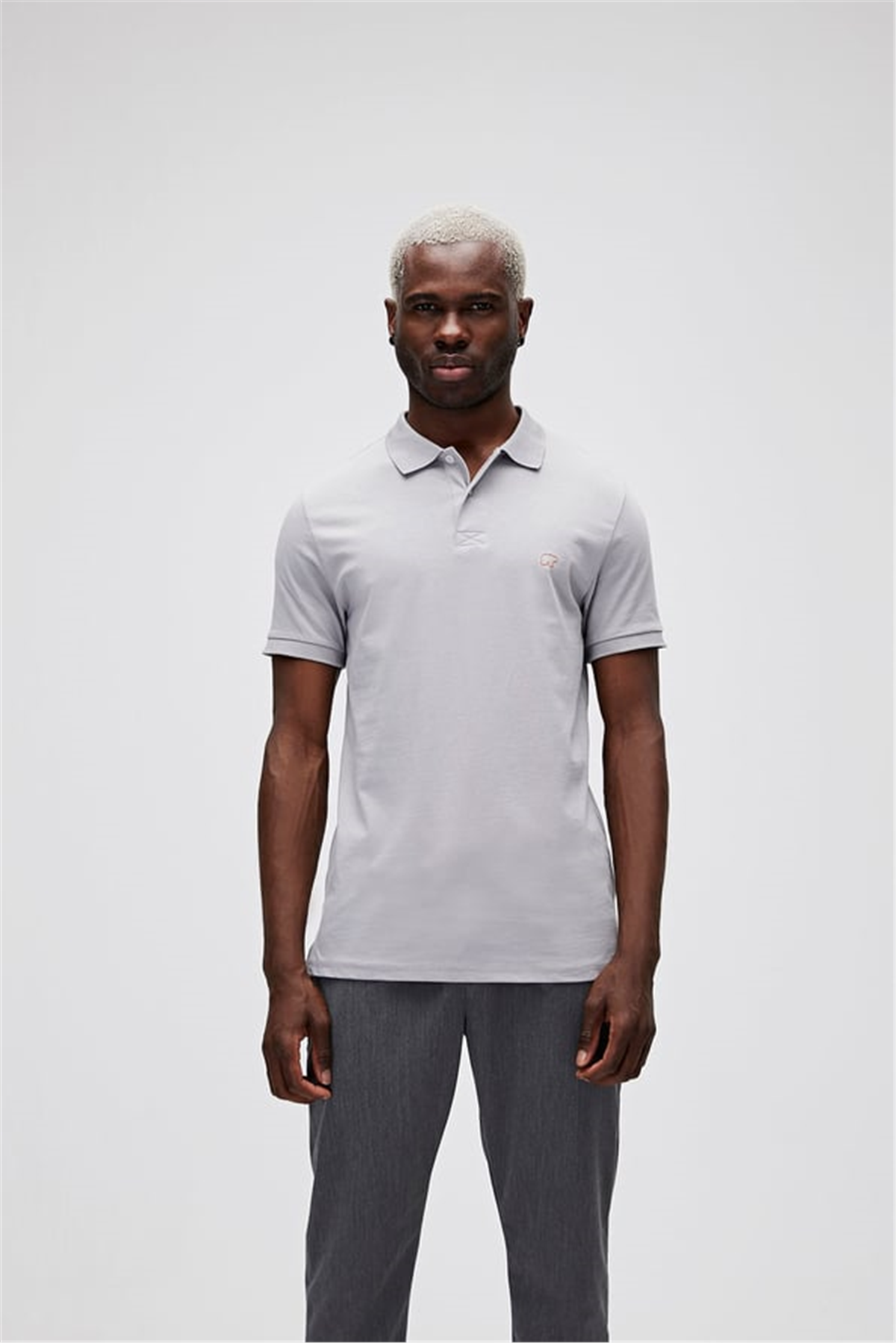 Rixon Beyaz Duman Polo Yaka Erkek Tişört