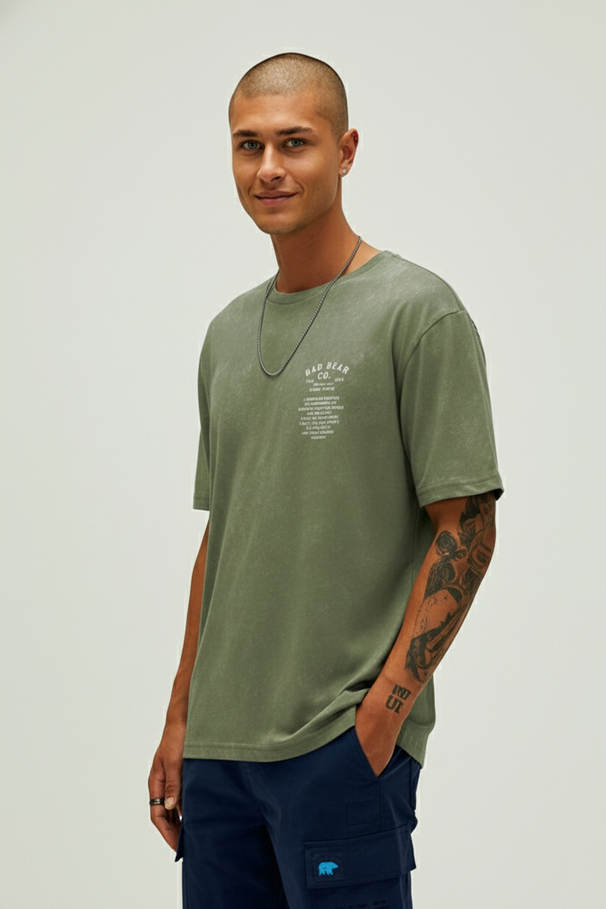 SAUDADE T-SHIRT PRINTED T-SHIRT SOLUK YEŞİL  MAN T-SHIRT SAUDADE T-SHIRTSAUDADE T-SHIRT