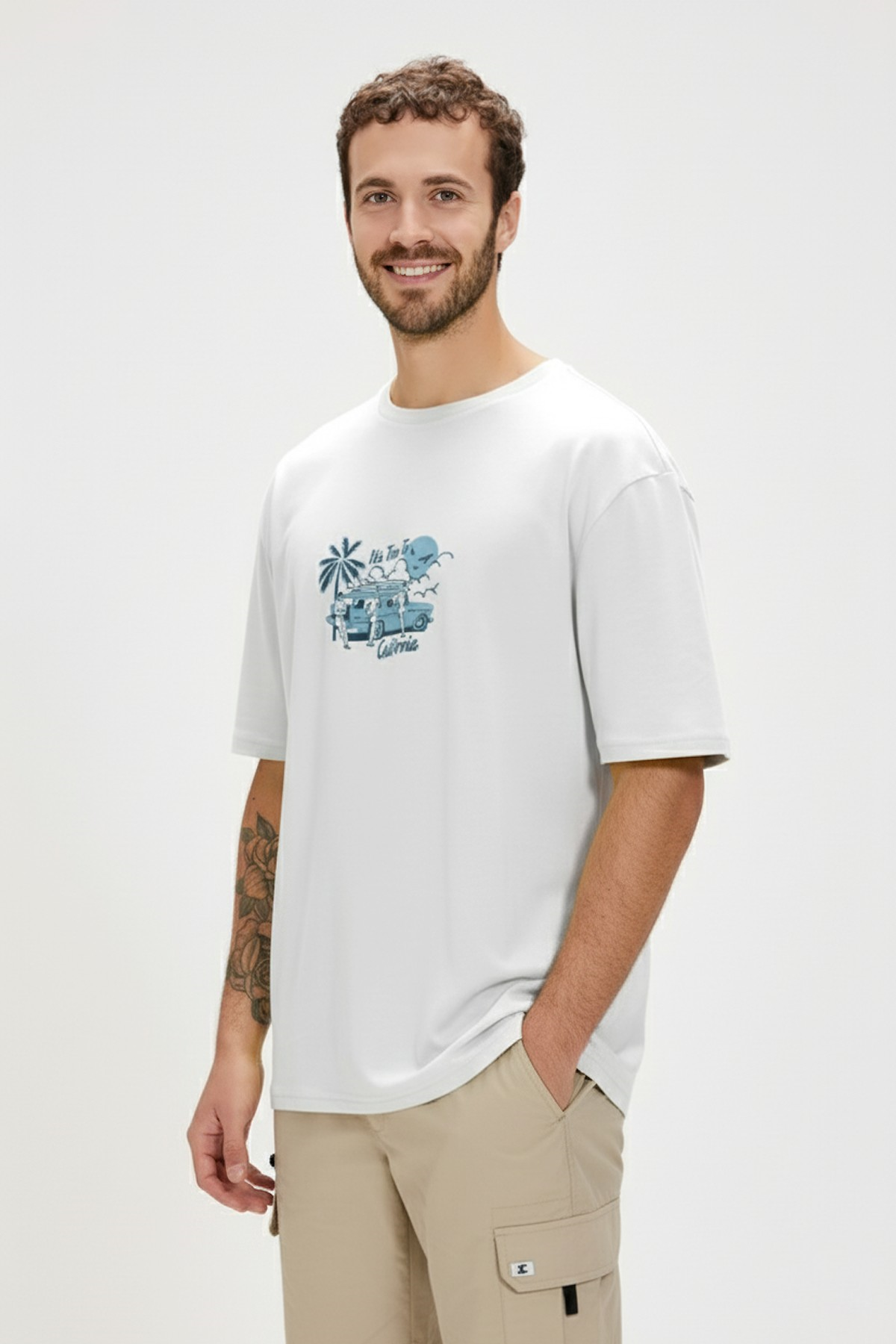 TIME TO T-SHIRT PRINTED T-SHIRT BEYAZ  MAN T-SHIRT TIME TO T-SHIRTTIME TO T-SHIRT