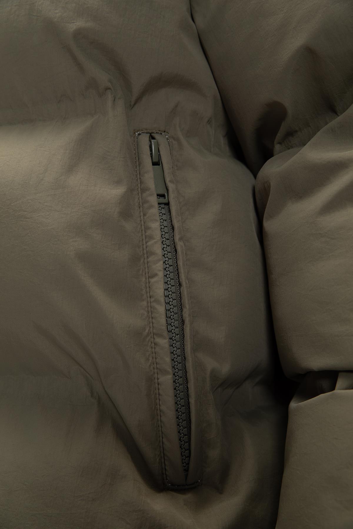 Amsterdam Haki̇ Puffer Kapüşonlu Erkek Mont