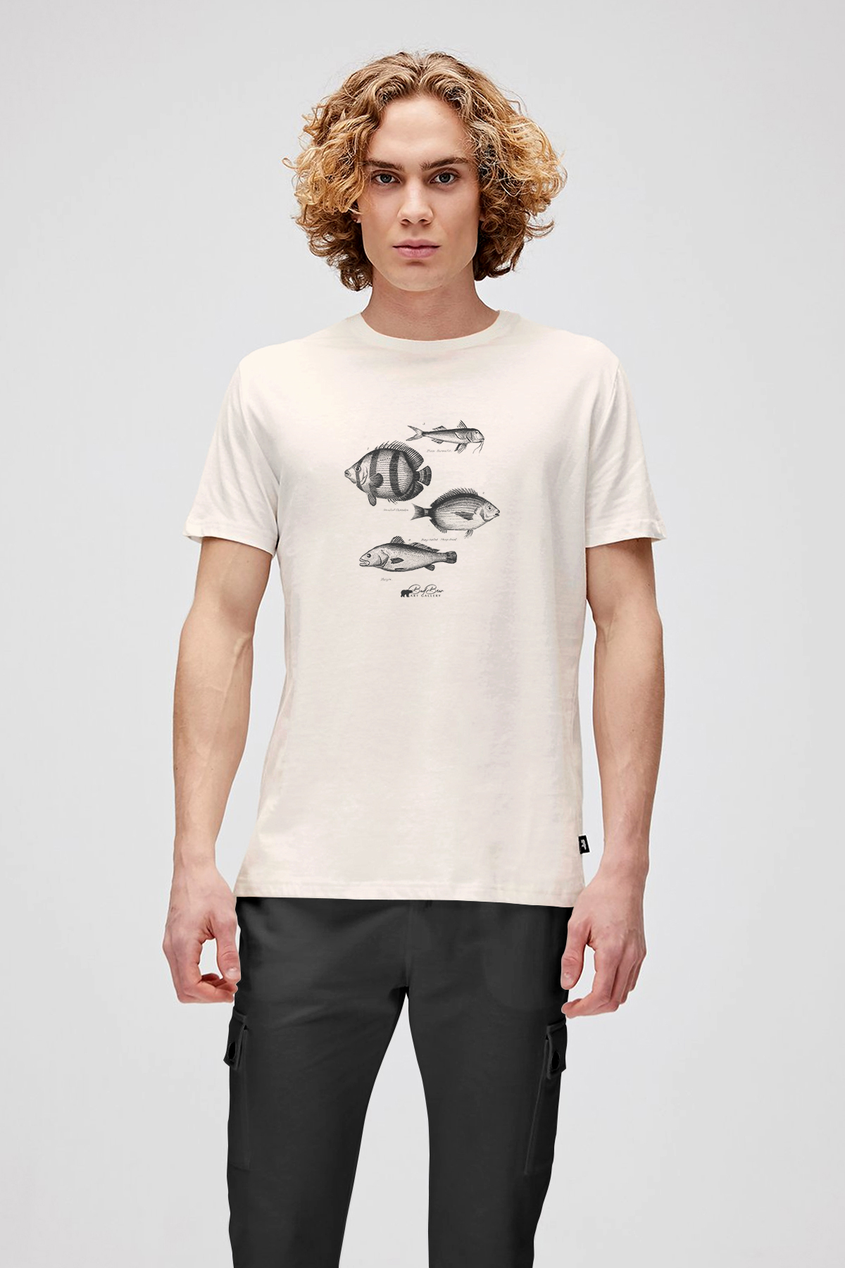 DRAWING FISH T-SHIRT PRINTED T-SHIRT BEYAZ  MAN T-SHIRT DRAWING FISH T-SHIRTDRAWING FISH T-SHIRT