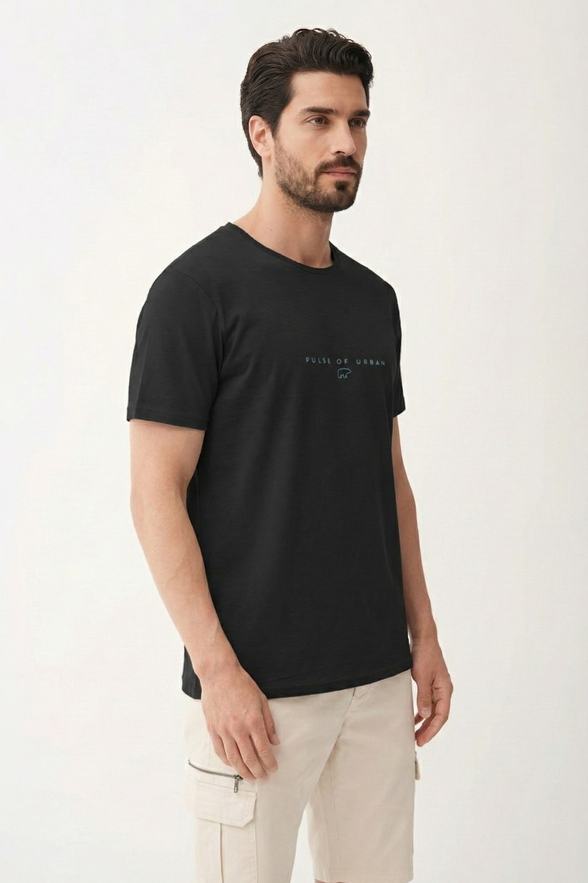 PULSE T-SHIRT PRINTED T-SHIRT SİYAH  MAN T-SHIRT PULSE T-SHIRTPULSE T-SHIRT