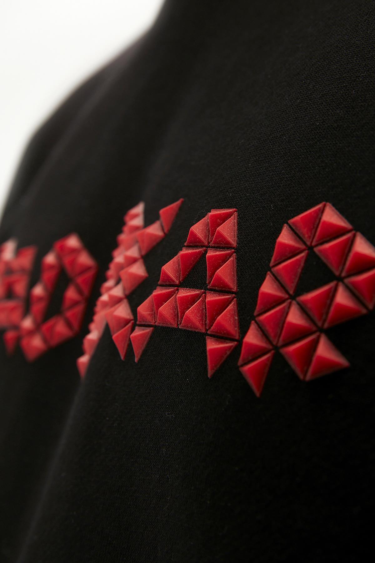 3D Bad Hoodie Siyah Kapüşonlu Erkek Sweatshirt