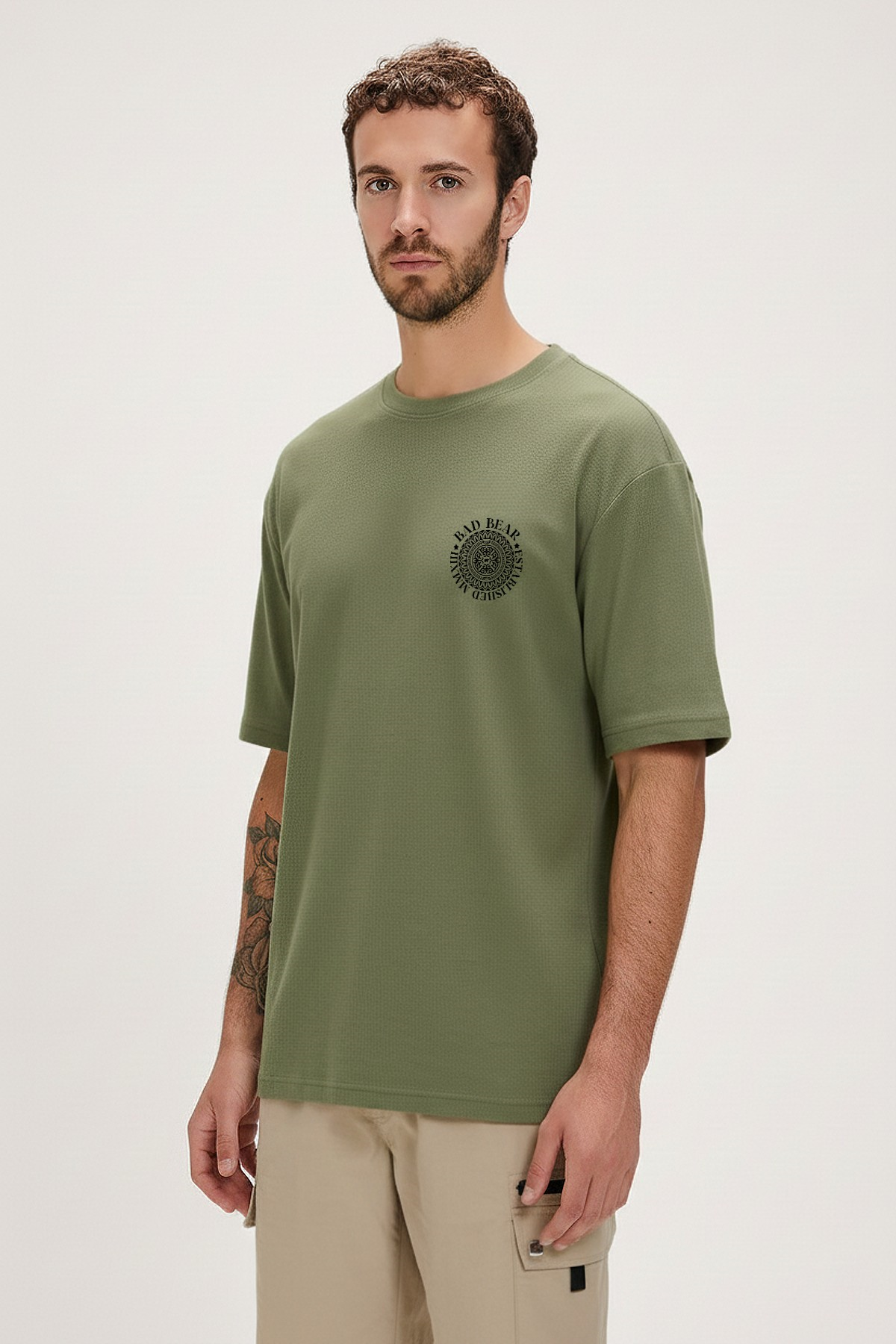 MONS T-SHIRT PRINTED T-SHIRT SOLUK YEŞİL  MAN T-SHIRT MONS T-SHIRTMONS T-SHIRT