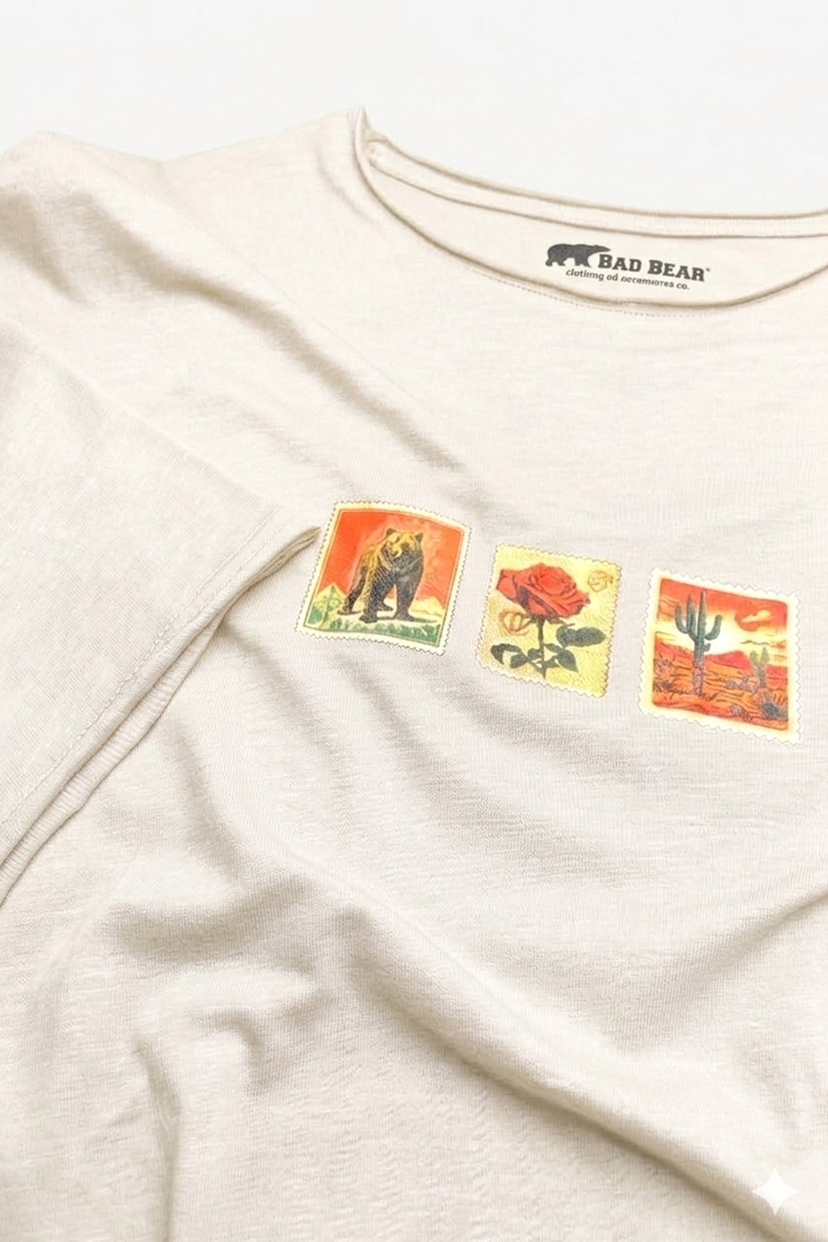 Rose Beyaz Erkek Baskılı Tişört