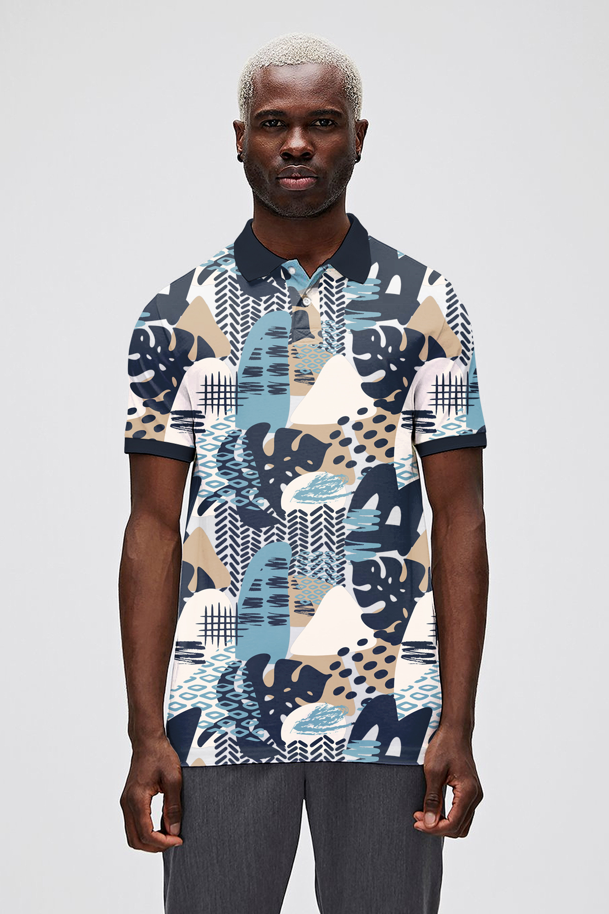 BOTA POLO NECK T-SHIRT PRINTED POLO LACİVERT  MAN T-SHIRT BOTA POLO NECK T-SHIRTBOTA POLO NECK T-SHIRT