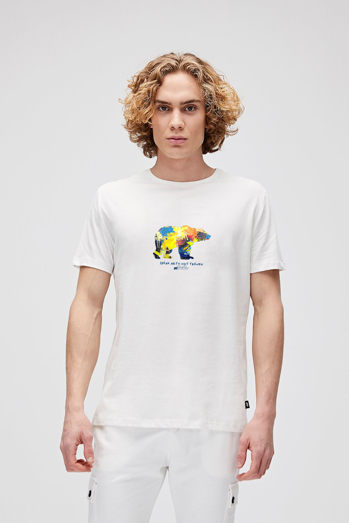 SPEAK ARTY T-SHIRT PRINTED T-SHIRT BEYAZ  MAN T-SHIRT SPEAK ARTY T-SHIRTSPEAK ARTY T-SHIRT