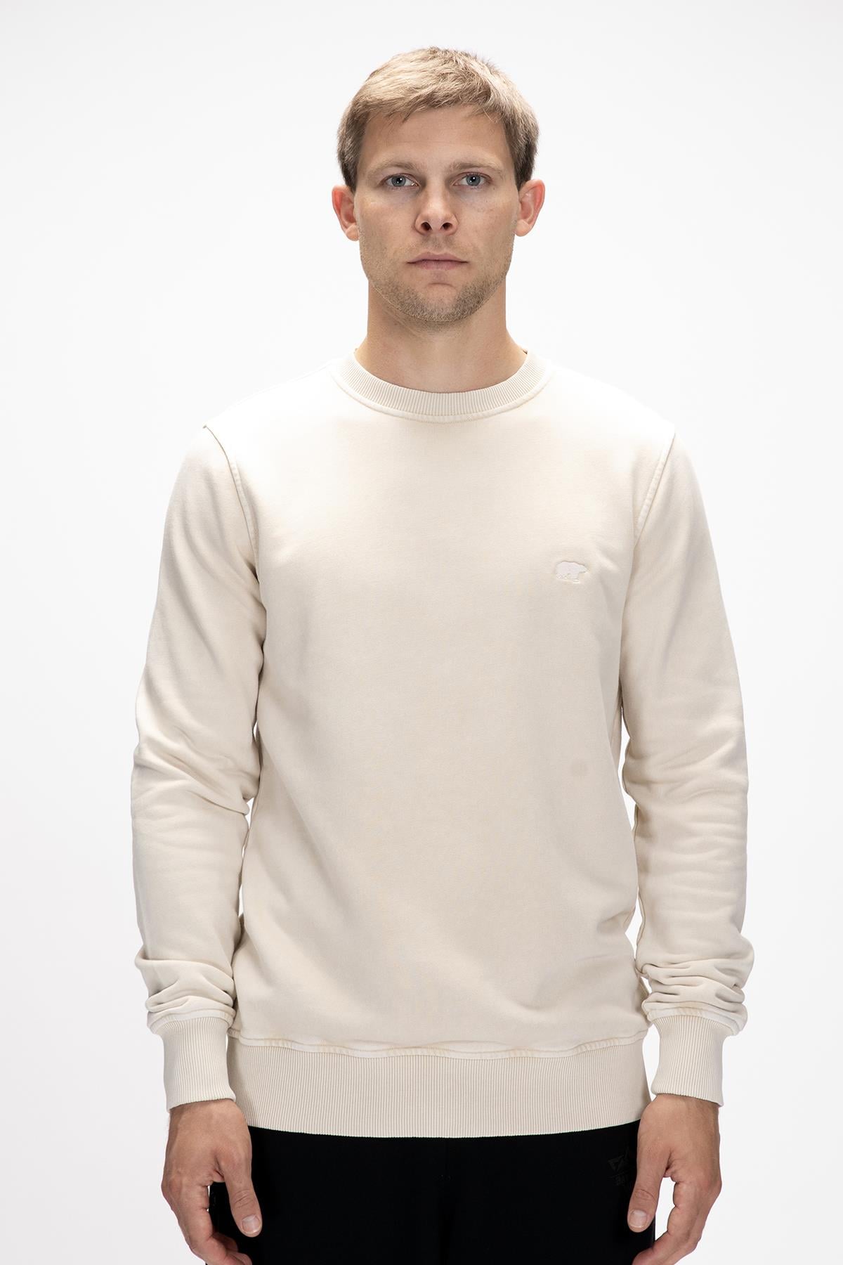 Dab Bej Crewneck Erkek Sweatshirt