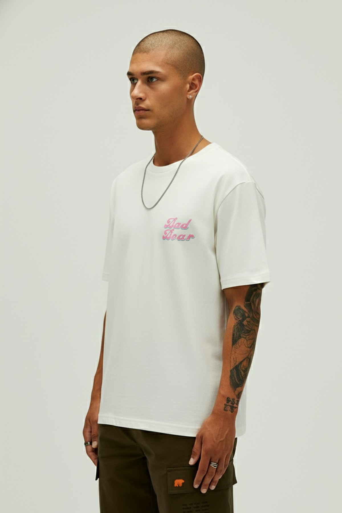 BAD PINK T-SHIRT PRINTED T-SHIRT BEYAZ  MAN T-SHIRT BAD PINK T-SHIRTBAD PINK T-SHIRT