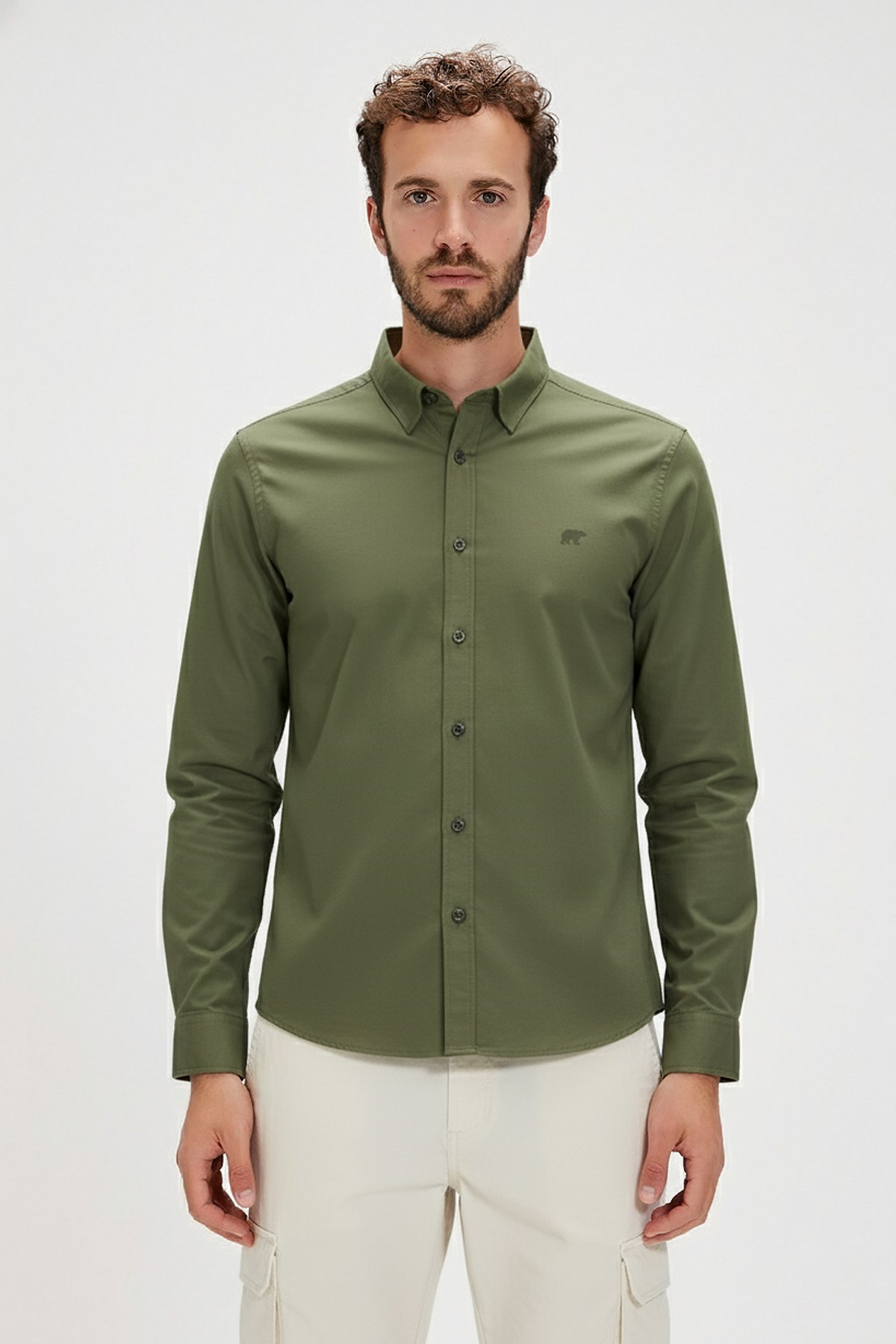 VICTOR BASIC SHIRT BASIC SHIRT SOLUK YEŞİL DÜĞMELİ MAN SHIRT VICTOR BASIC SHIRTVICTOR BASIC SHIRT