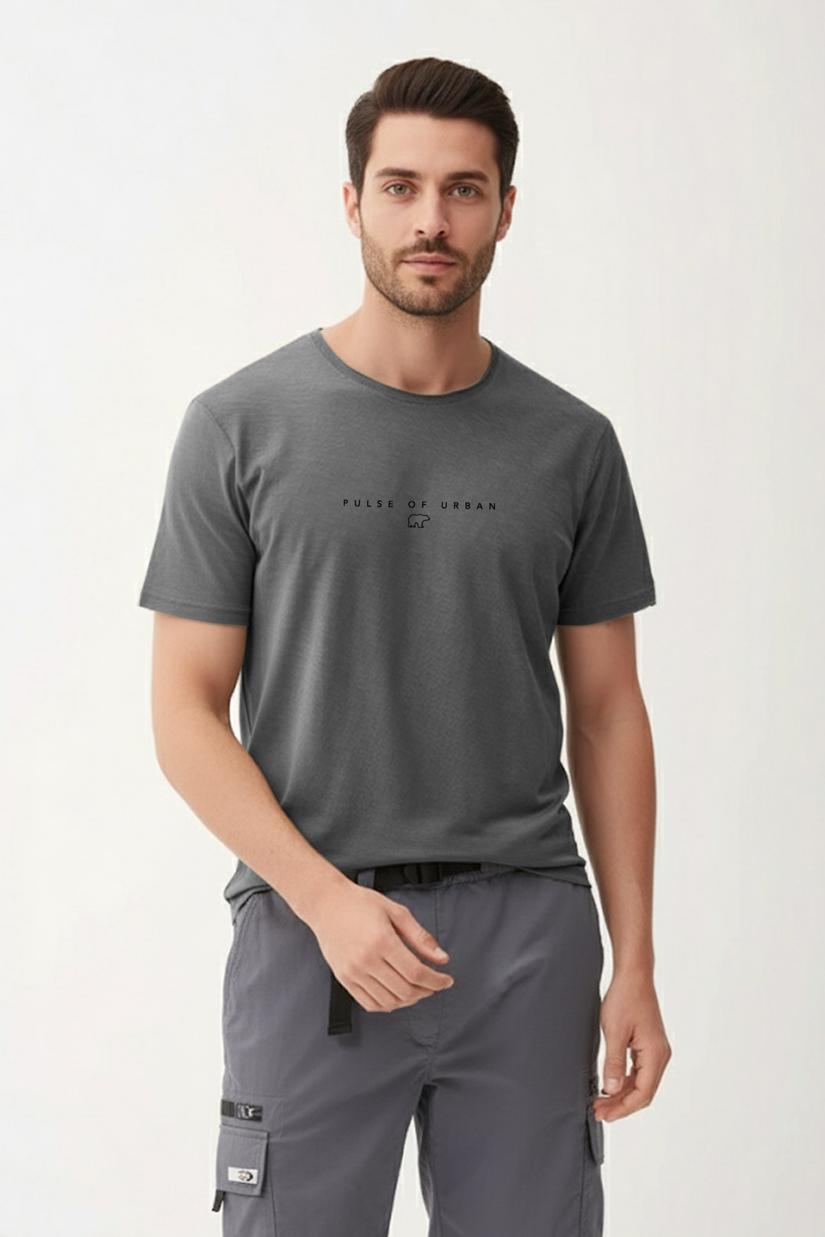 PULSE T-SHIRT PRINTED T-SHIRT ANTRASİT  MAN T-SHIRT PULSE T-SHIRTPULSE T-SHIRT