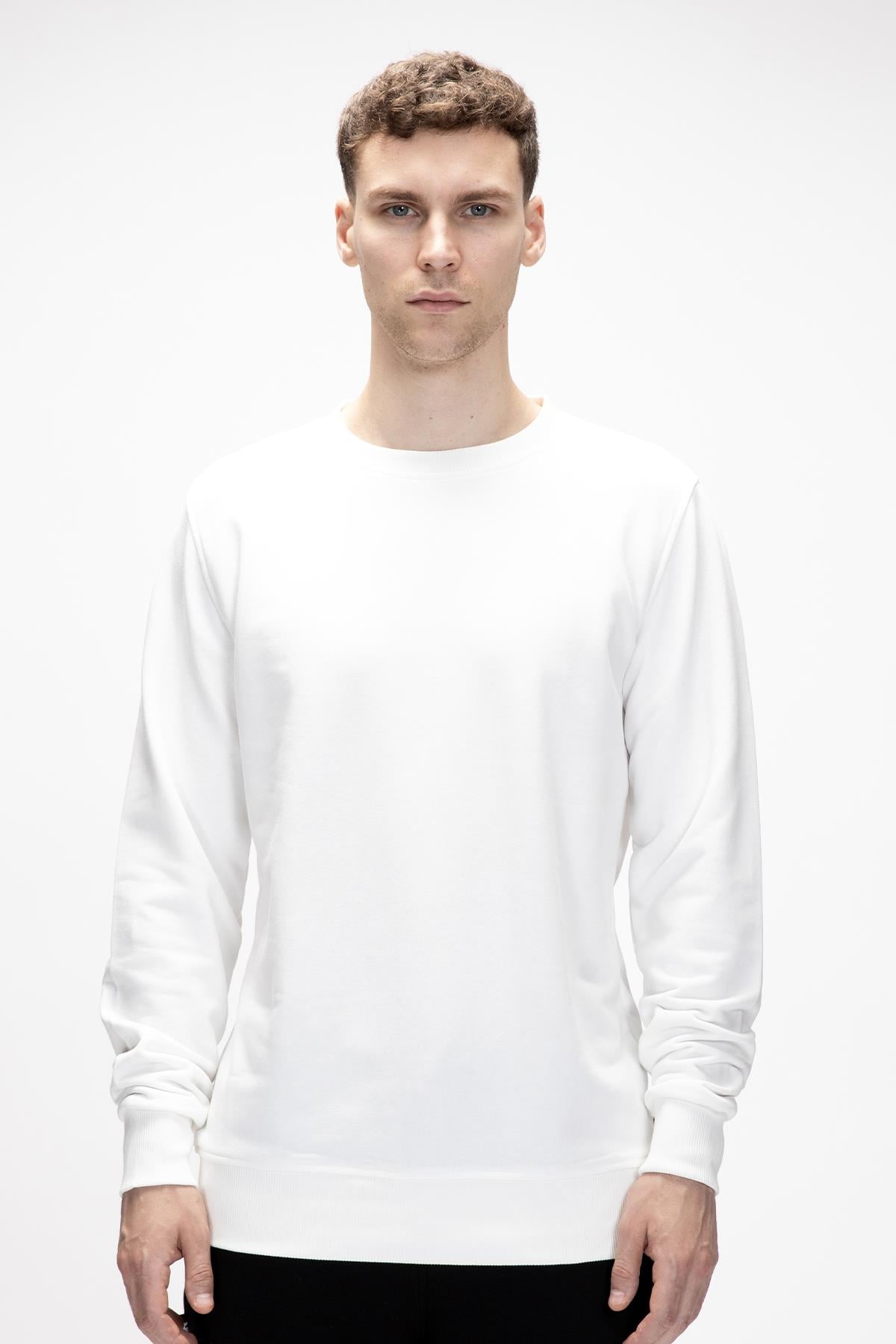 Corner King Size Beyaz Crewneck Erkek Sweatshirt