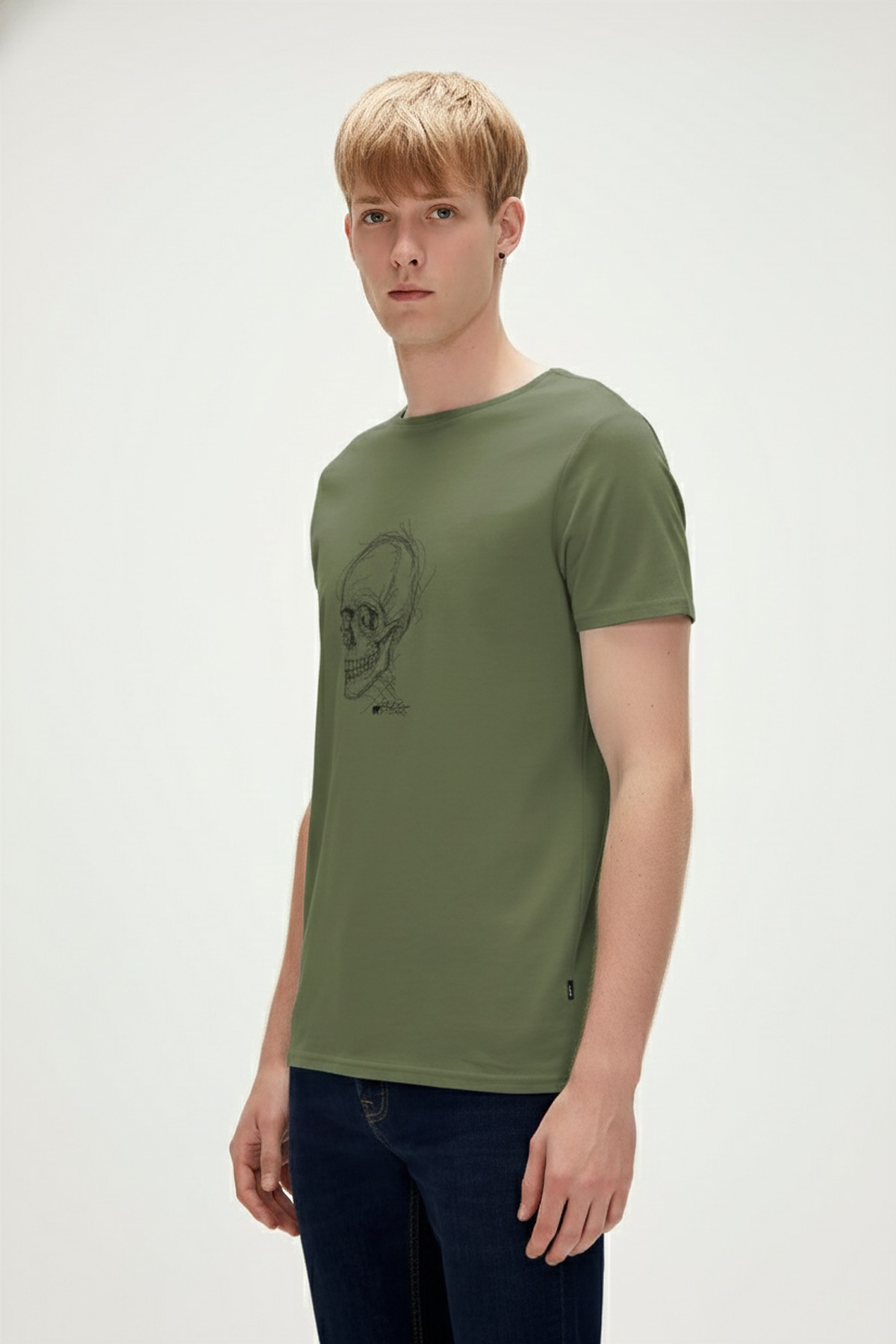 REBORN T-SHIRT PRINTED T-SHIRT SOLUK YEŞİL  MAN T-SHIRT REBORN T-SHIRTREBORN T-SHIRT