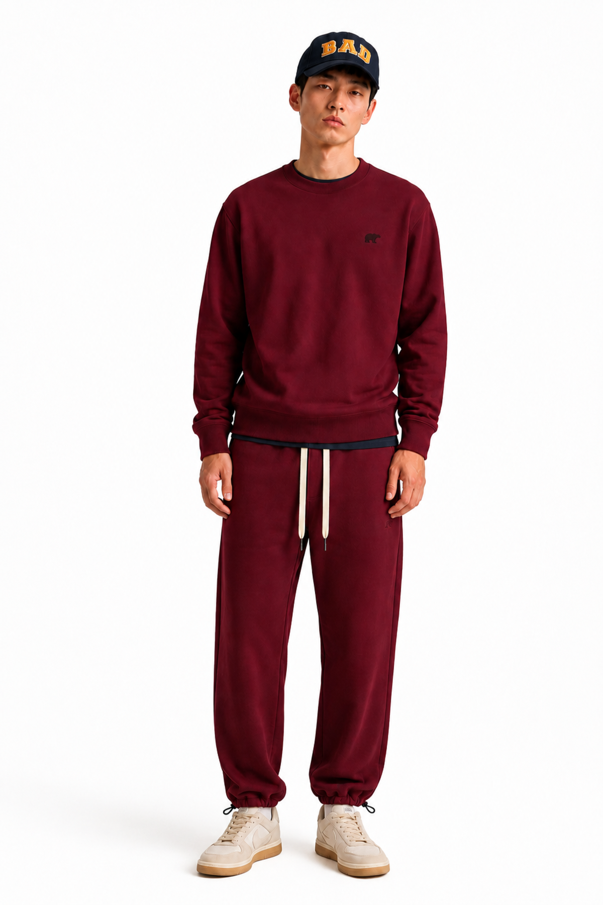 Outlands Bordo Paçası Lastikli Basic Erkek Sweatpants
