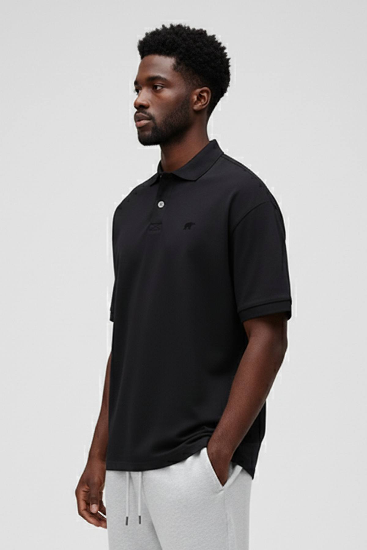 City Walker Siyah Polo Yaka Erkek Tişört