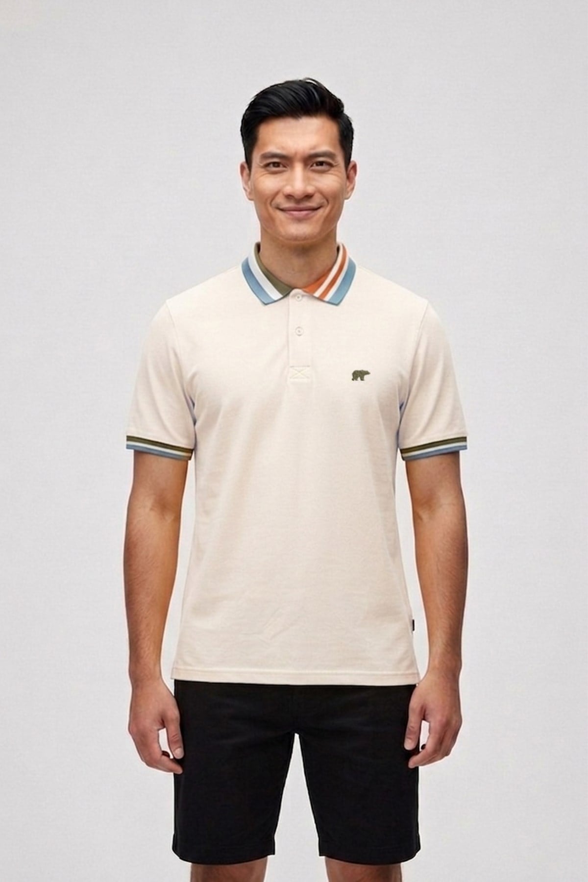 Invısıble Beyaz Polo Yaka Erkek Tişört