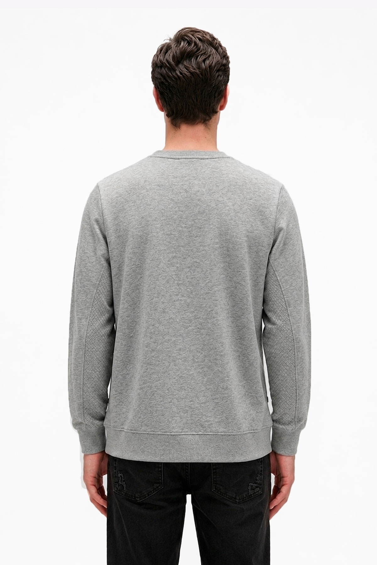Tune Grimelanj Ters Şerit Detay Erkek Sweatshirt