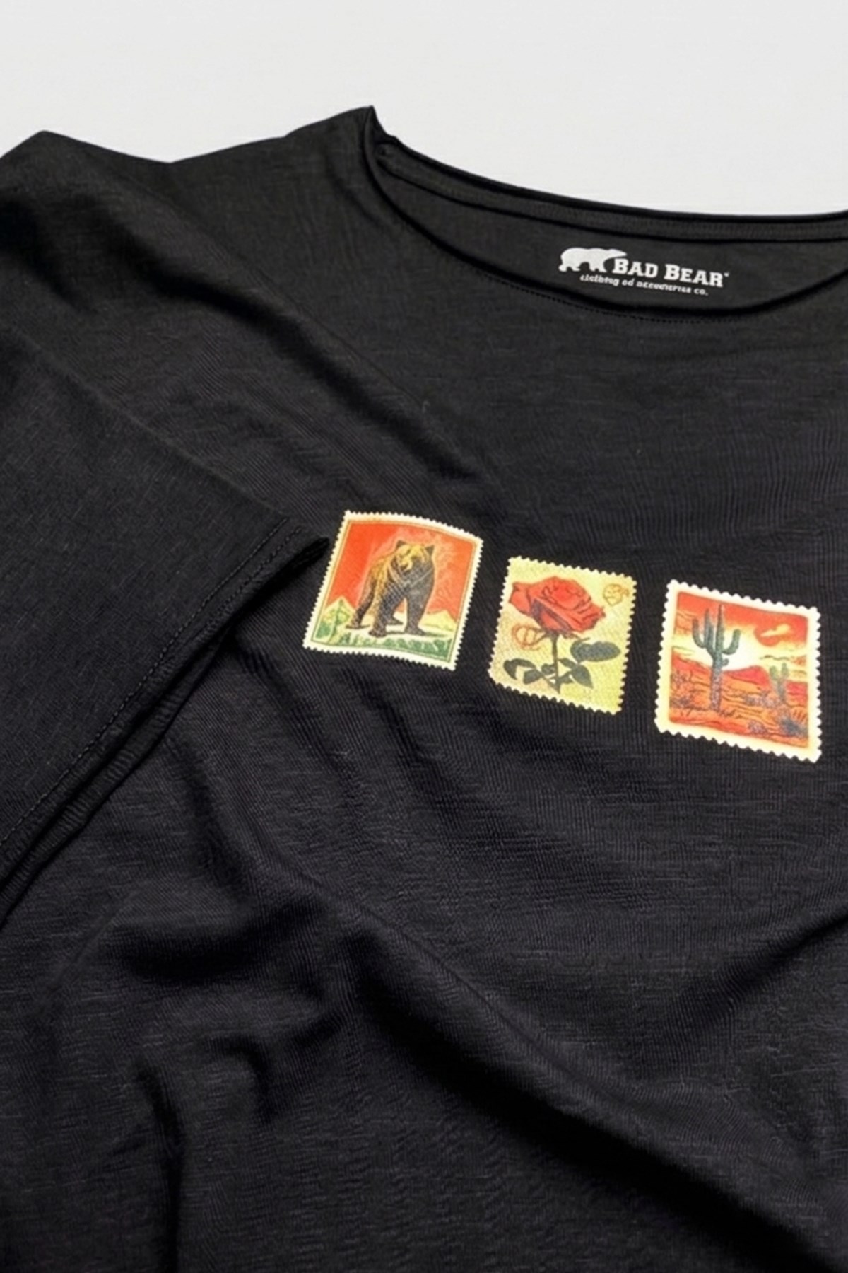 Rose Siyah Erkek Baskılı Tişört