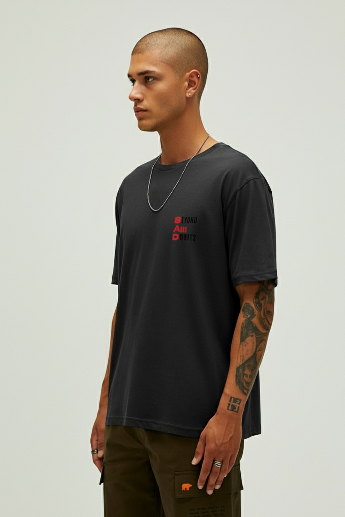 BEYOND T-SHIRT PRINTED T-SHIRT SİYAH  MAN T-SHIRT BEYOND T-SHIRTBEYOND T-SHIRT