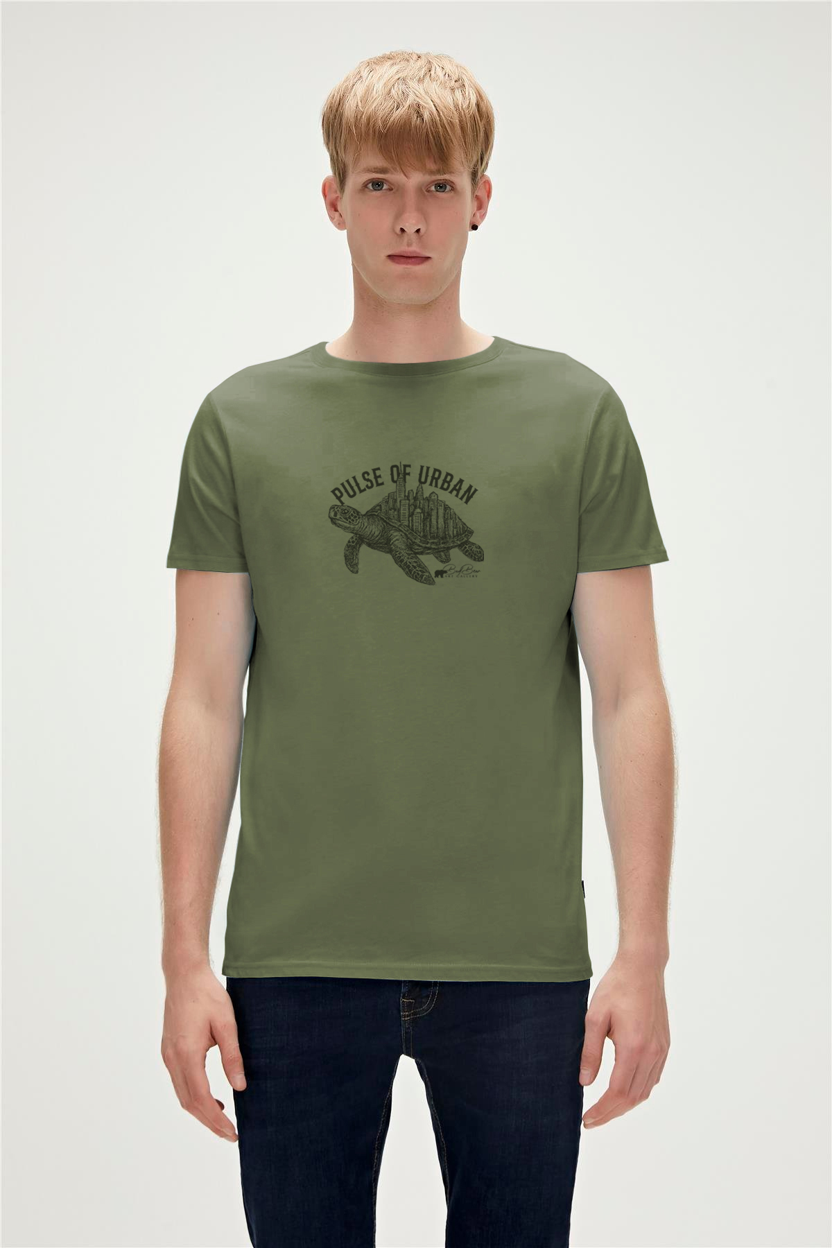 CARETTA PULSE T-SHIRT PRINTED T-SHIRT SOLUK YEŞİL  MAN T-SHIRT CARETTA PULSE T-SHIRTCARETTA PULSE T-SHIRT