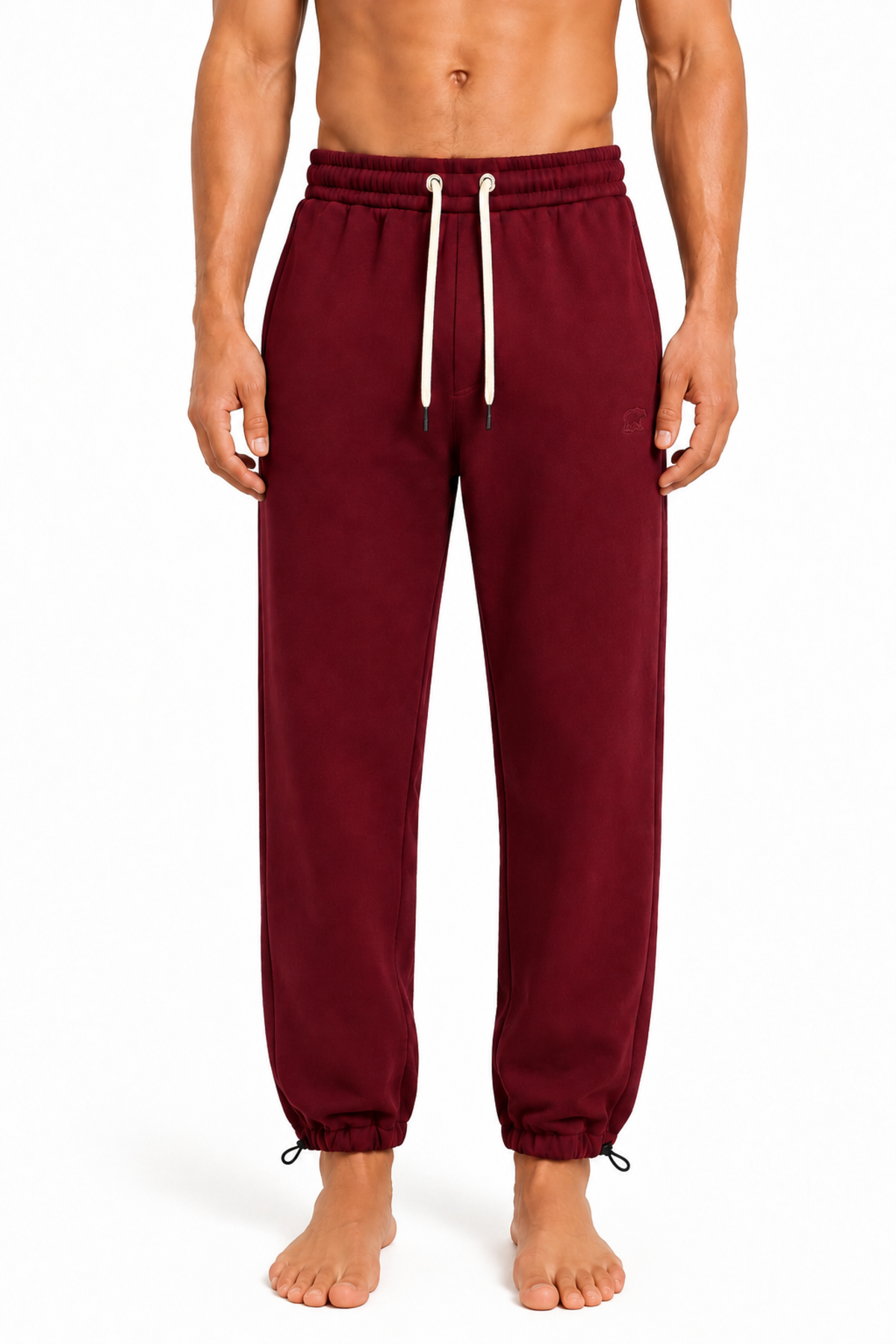 Outlands Bordo Paçası Lastikli Basic Erkek Sweatpants