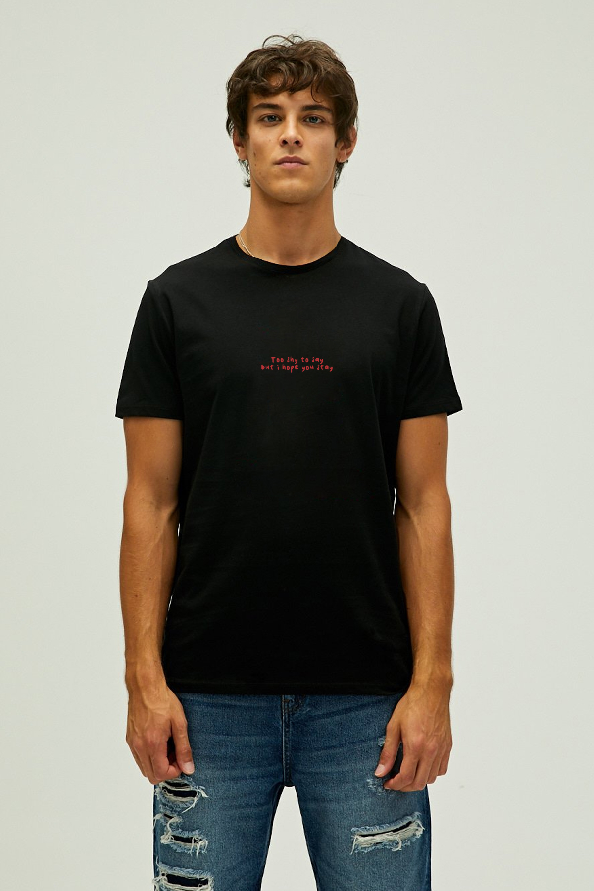 TOO SHY T-SHIRT PRINTED T-SHIRT SİYAH  MAN T-SHIRT TOO SHY T-SHIRTTOO SHY T-SHIRT